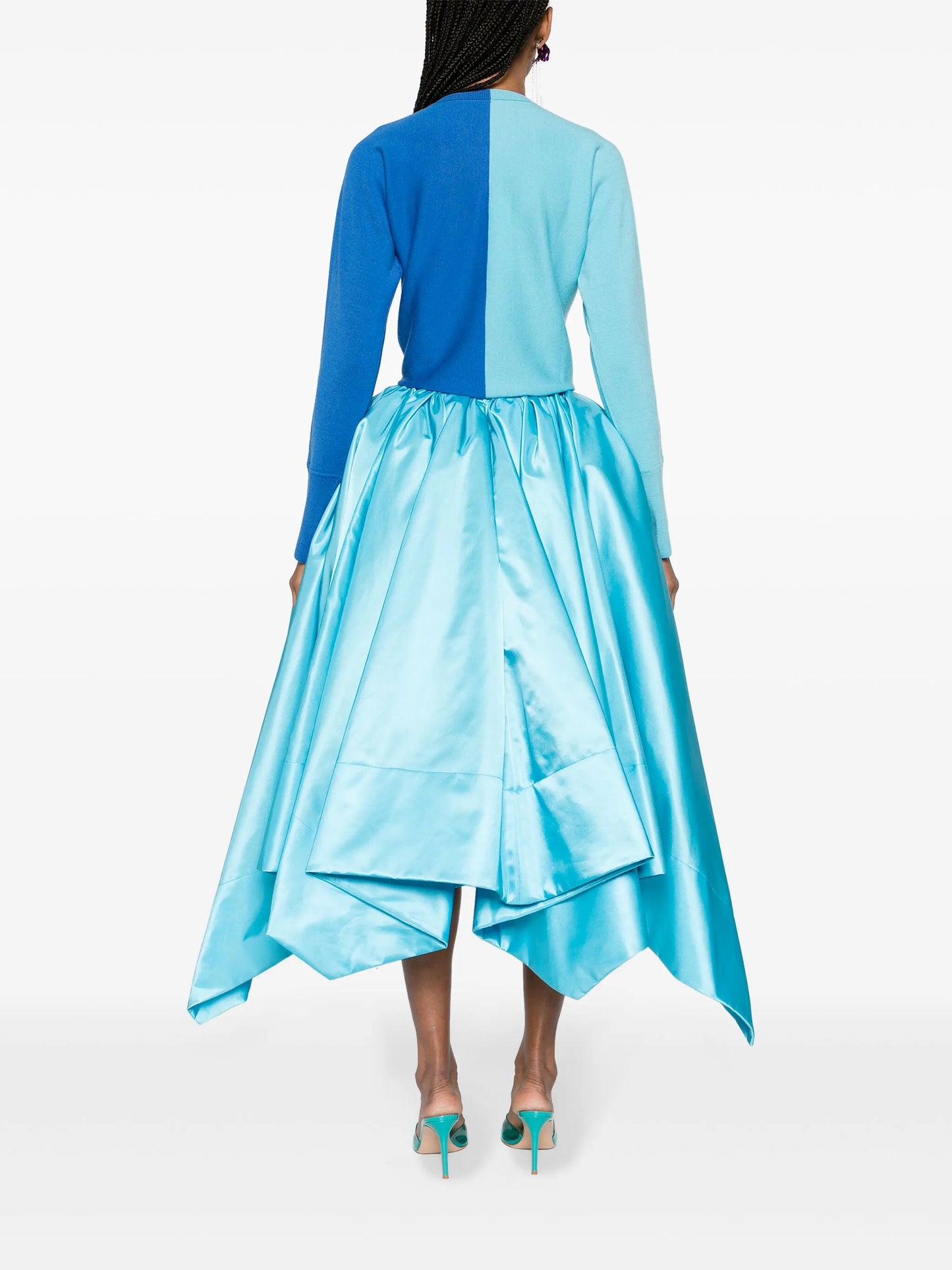 colour-block self-tie jumper