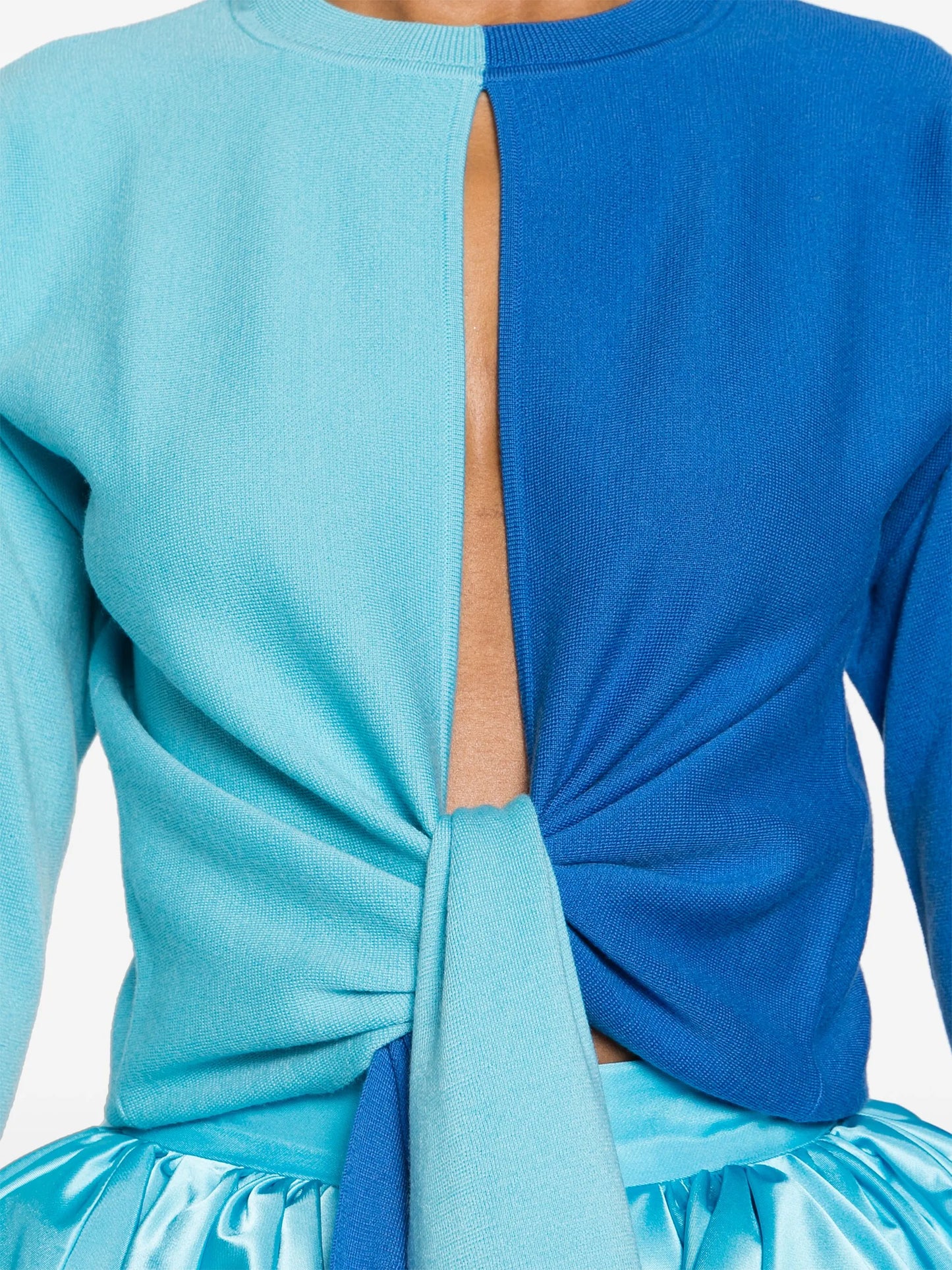colour-block self-tie jumper