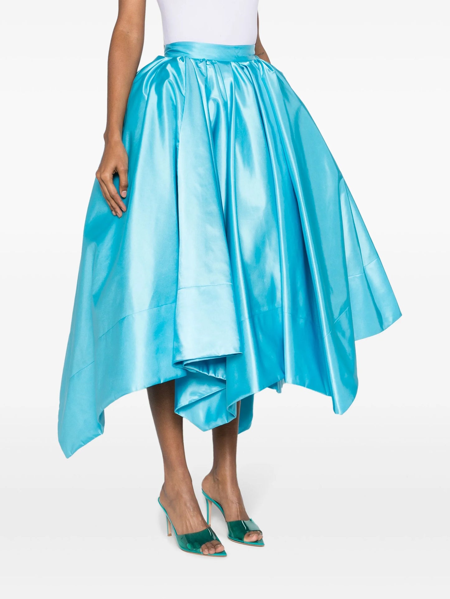 pleated midi full skirt