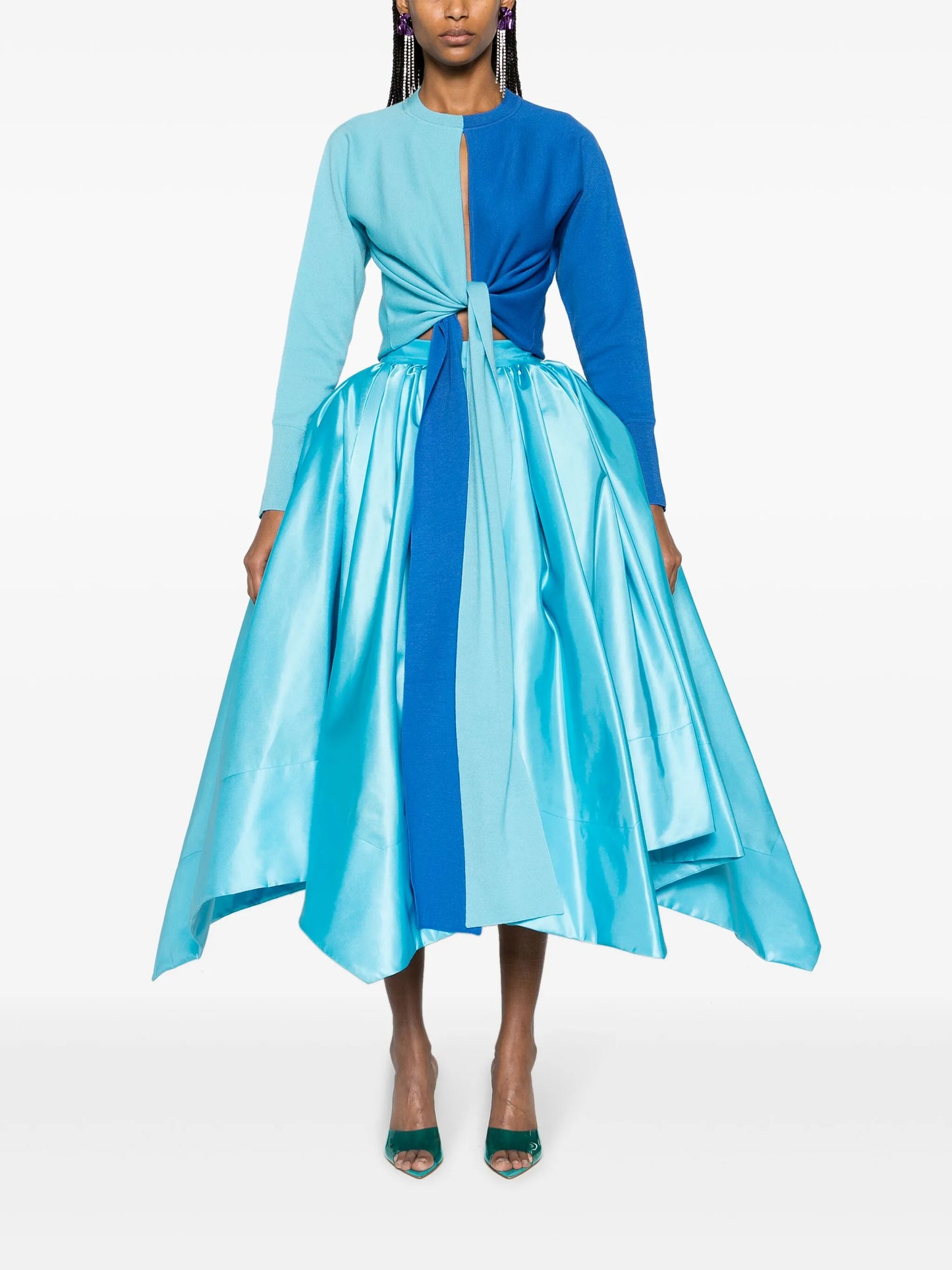 pleated midi full skirt