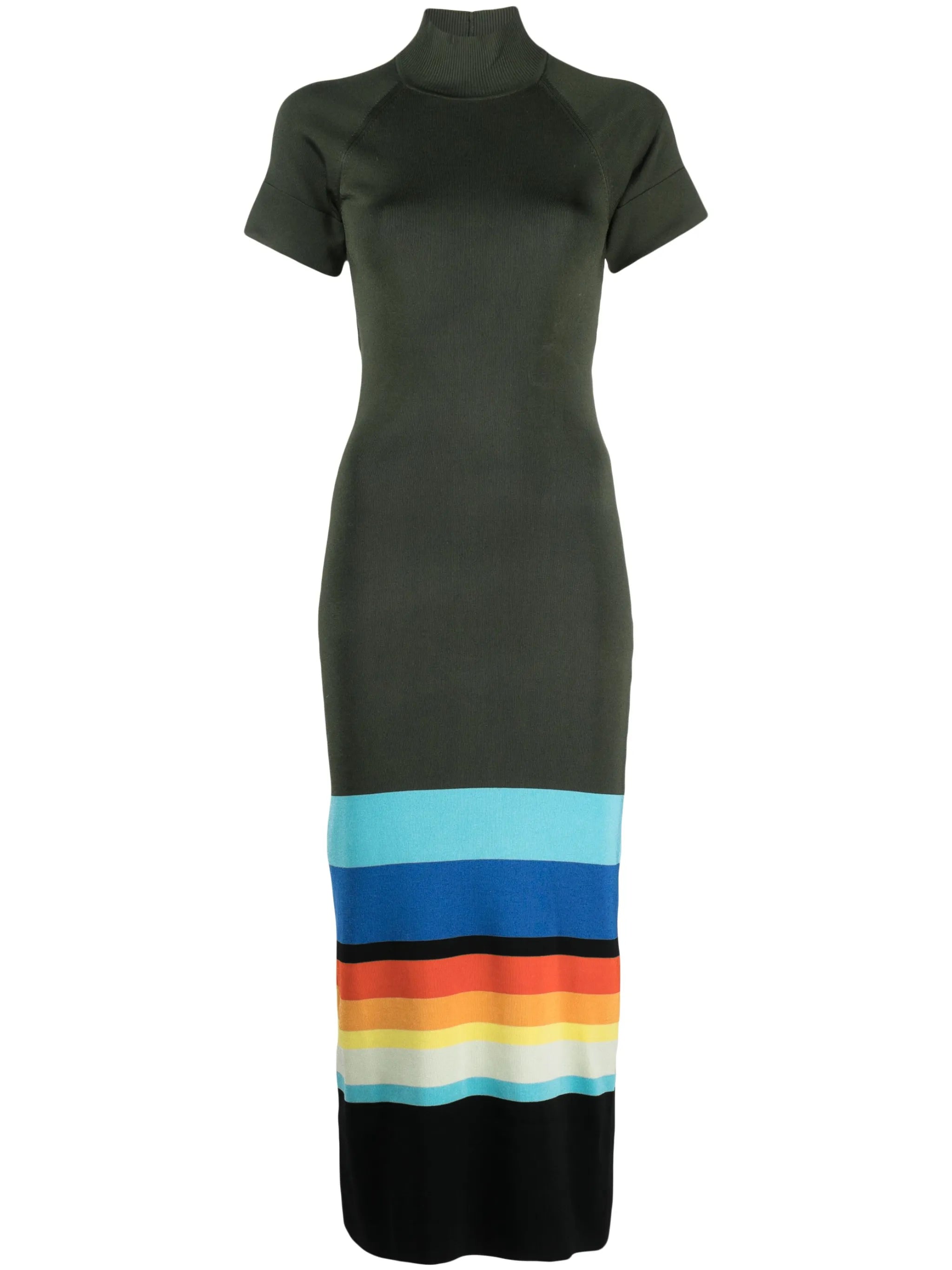 mock-neck open-back dress
