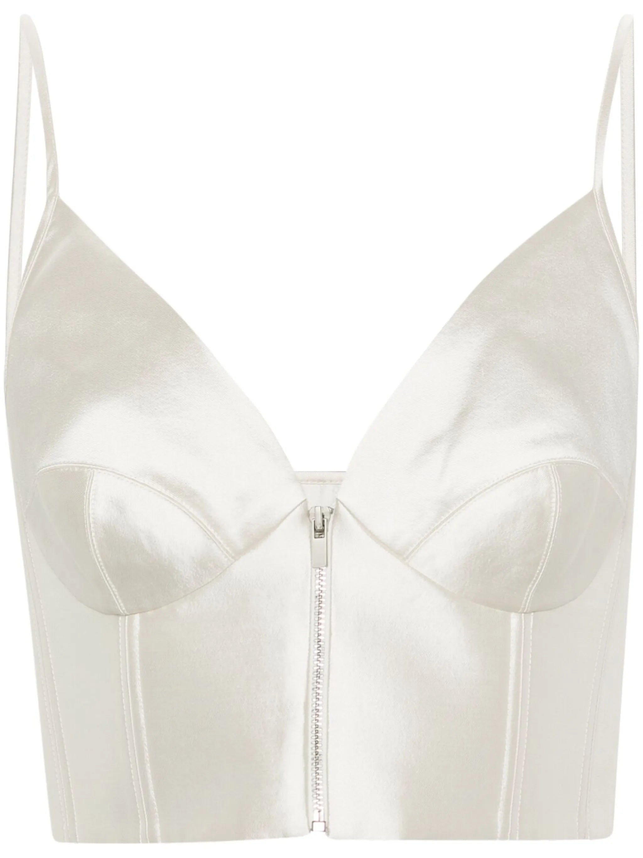 zip-up bralette top