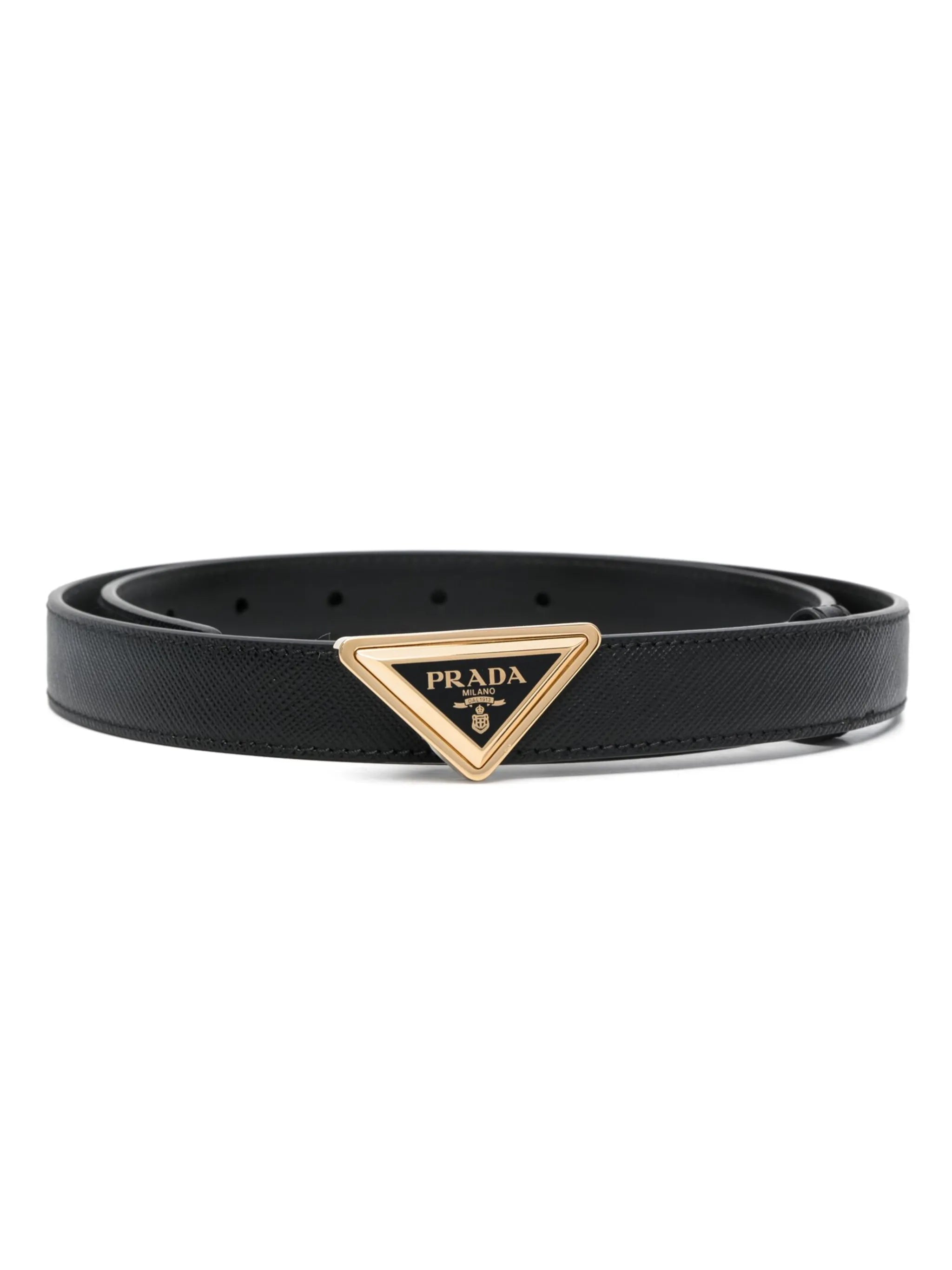 Saffiano leather belt