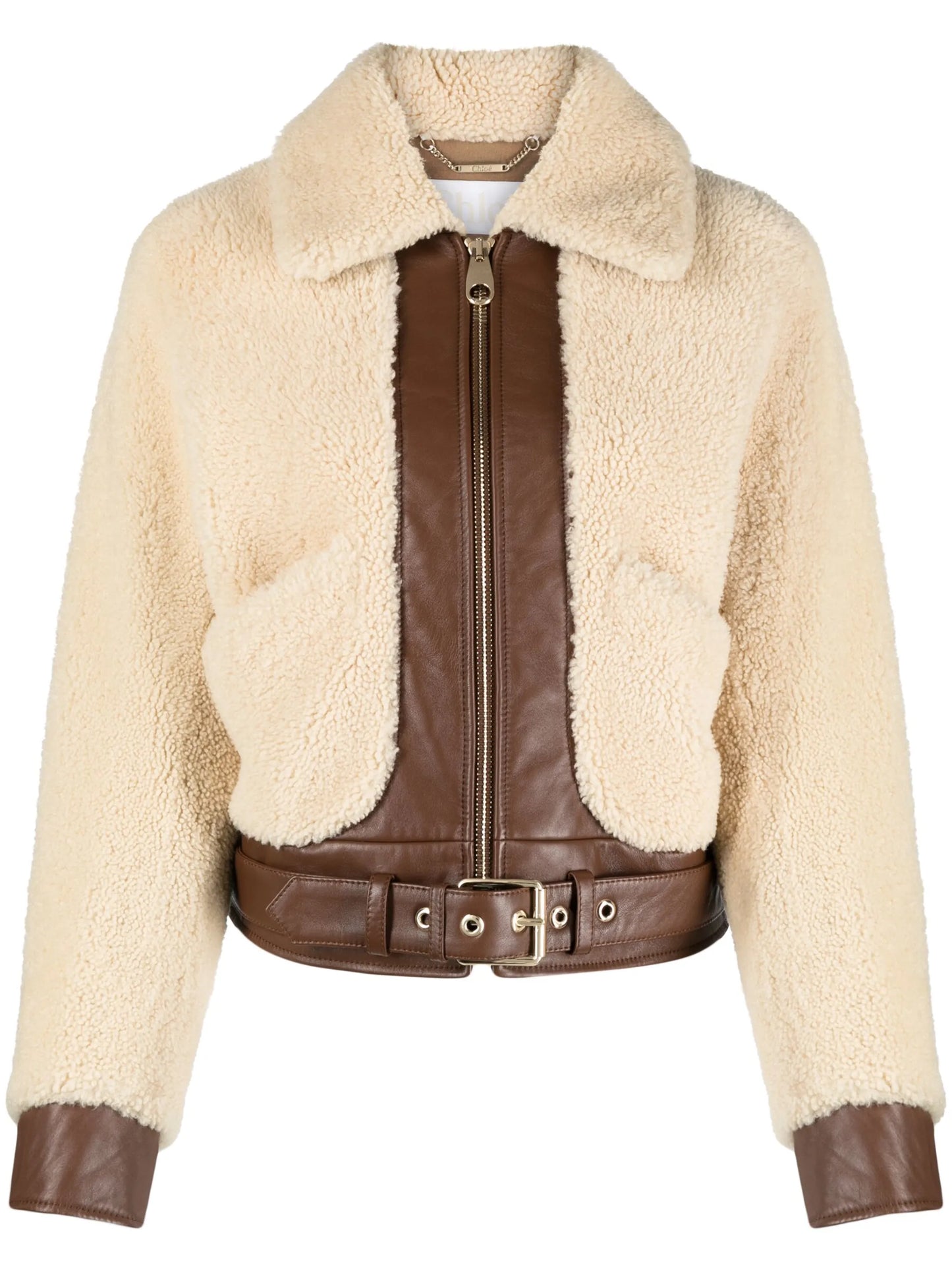 shearling leather bomber jacket