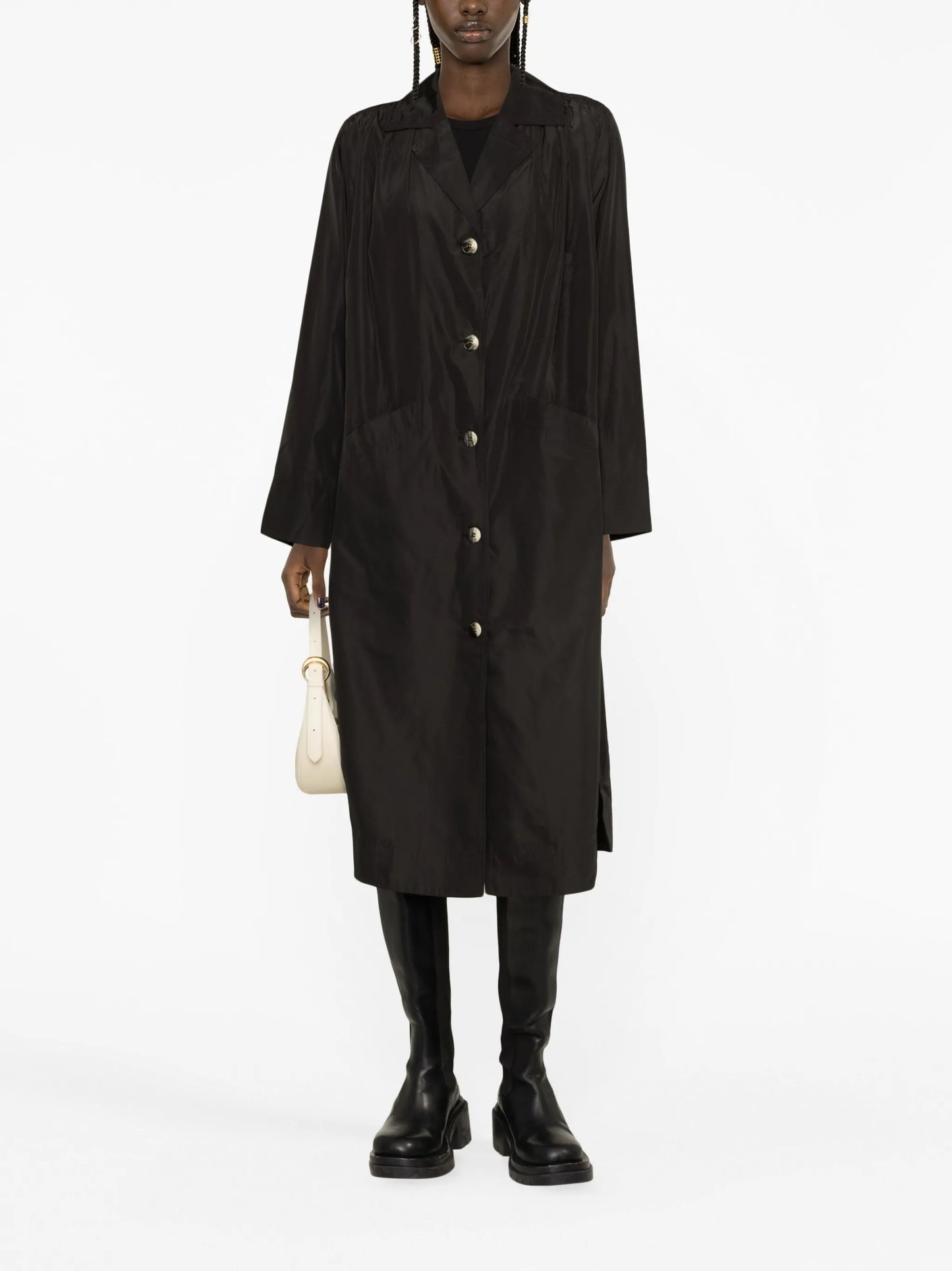 notched-lapel single-breasted coat