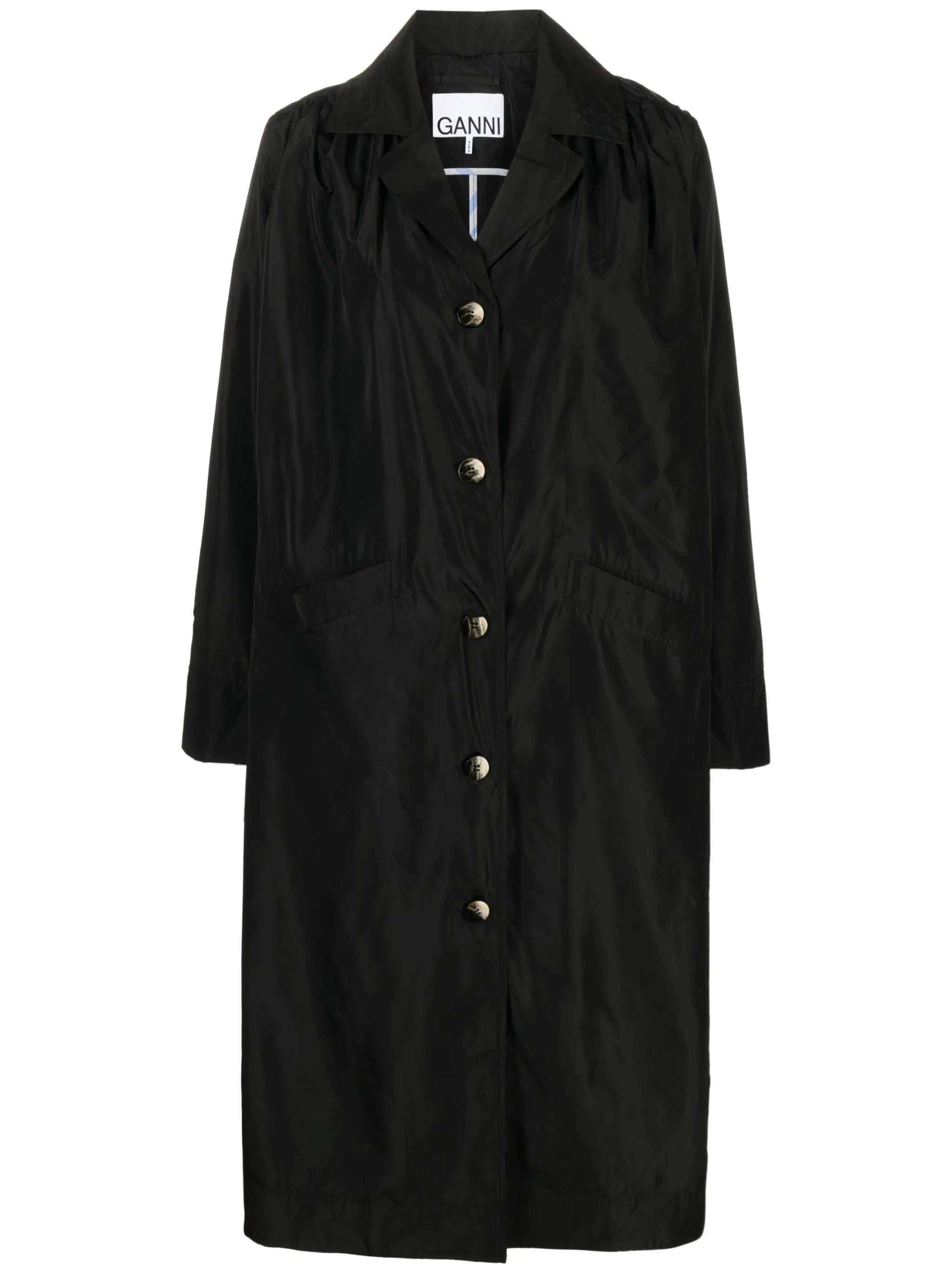 notched-lapel single-breasted coat