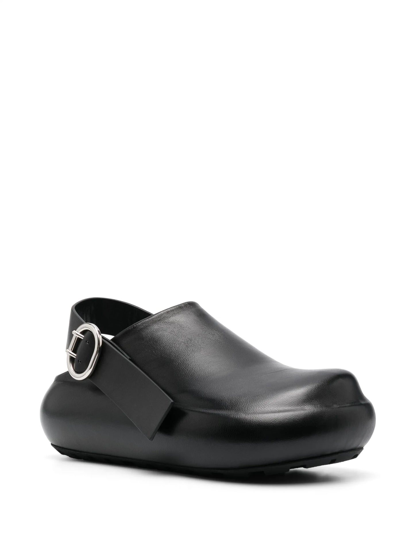 slingback flat leather clogs