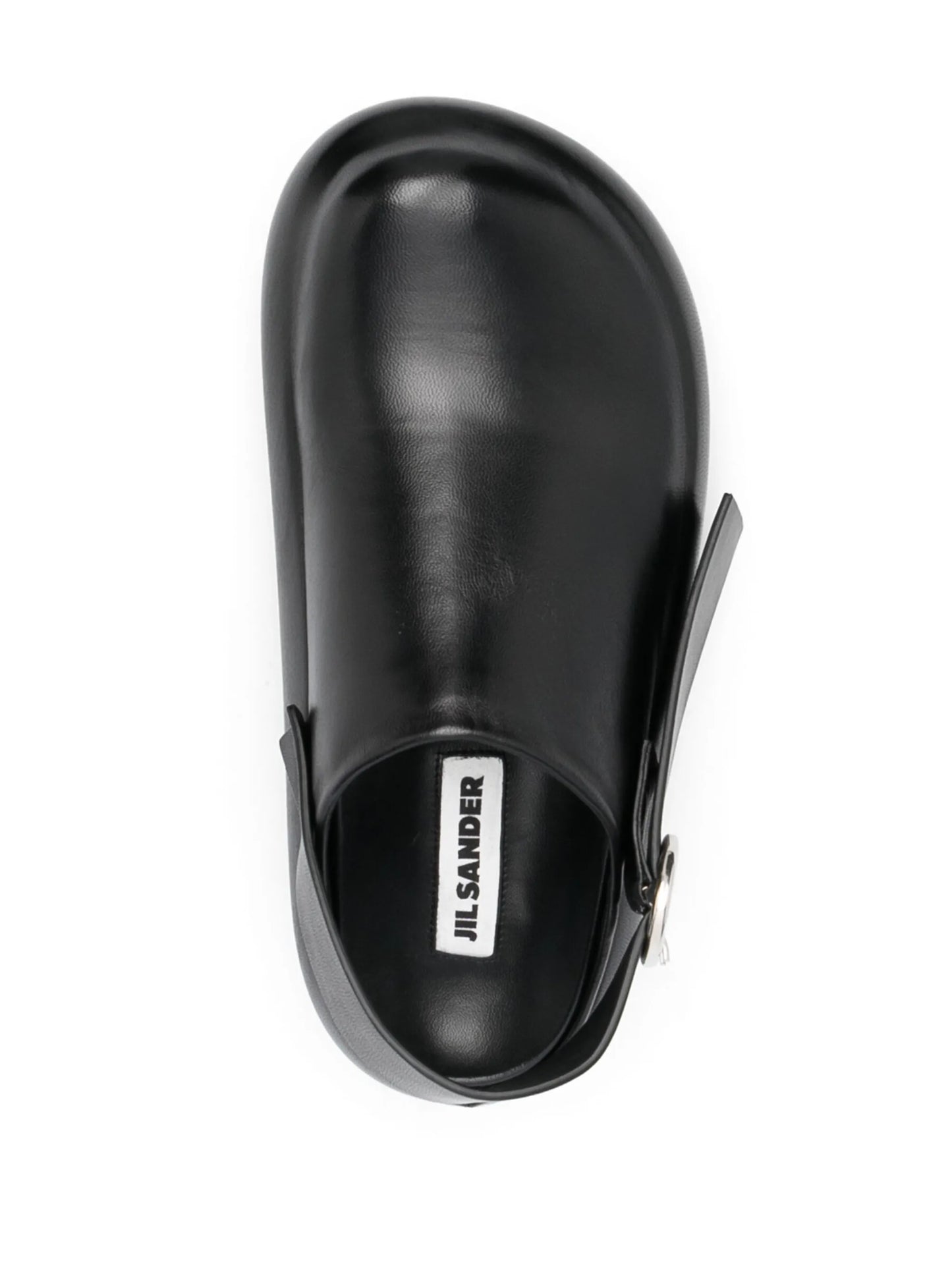 slingback flat leather clogs