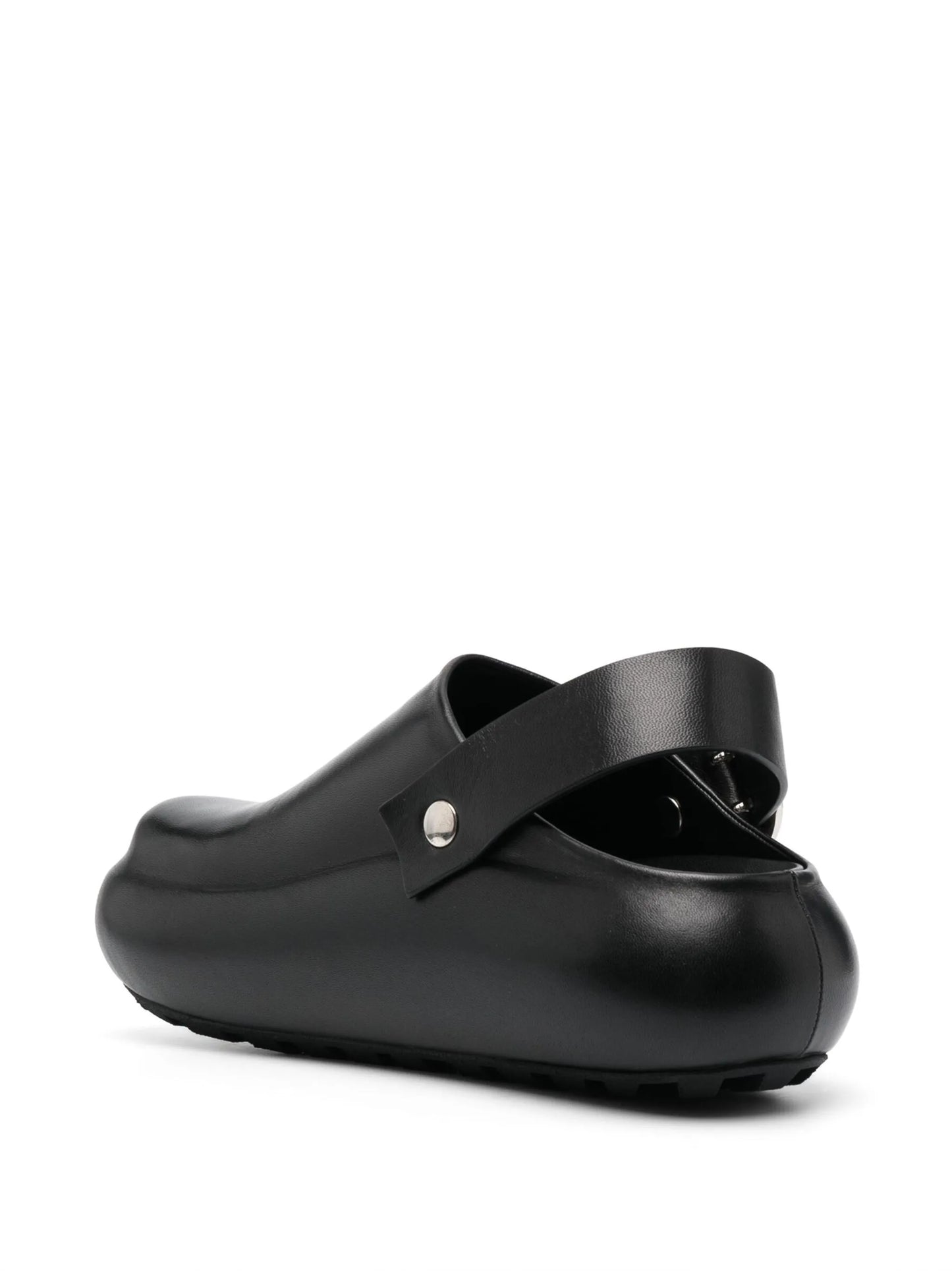 slingback flat leather clogs