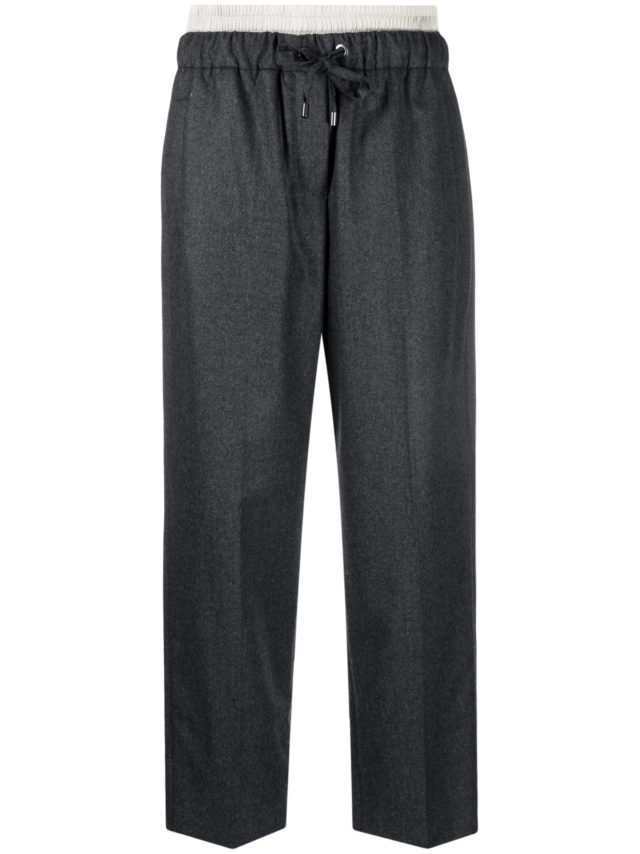 drawstring tailored virgin wool trousers