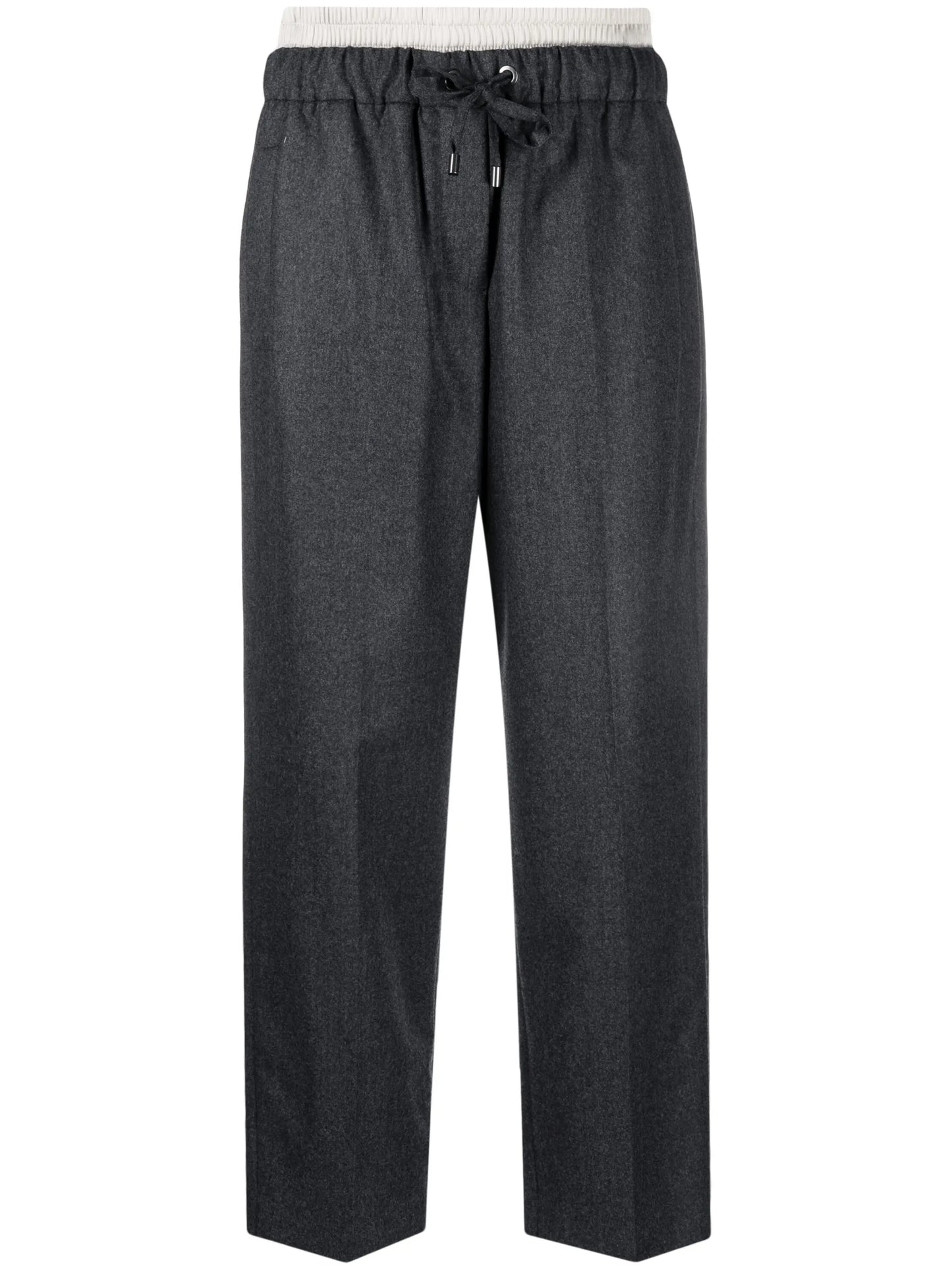drawstring tailored virgin wool trousers