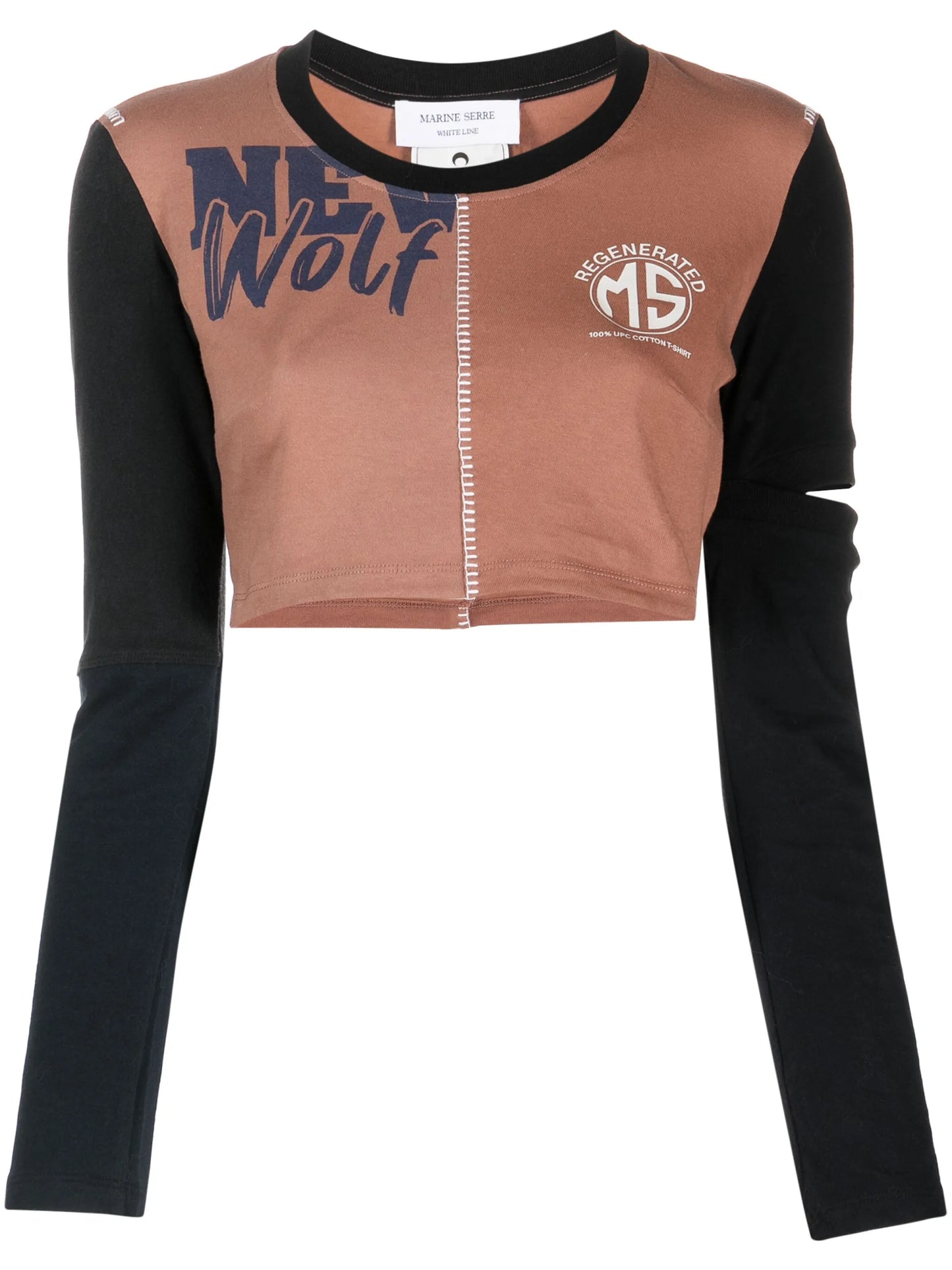 Regenerated patchwork cropped top
