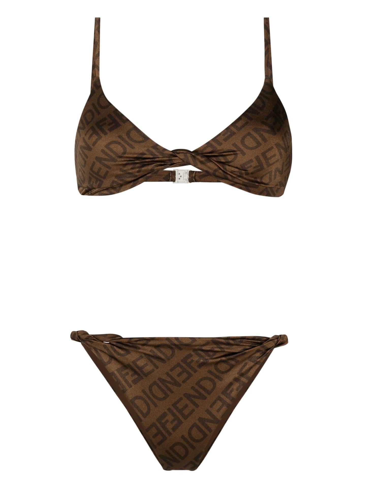 logo-print bikini set
