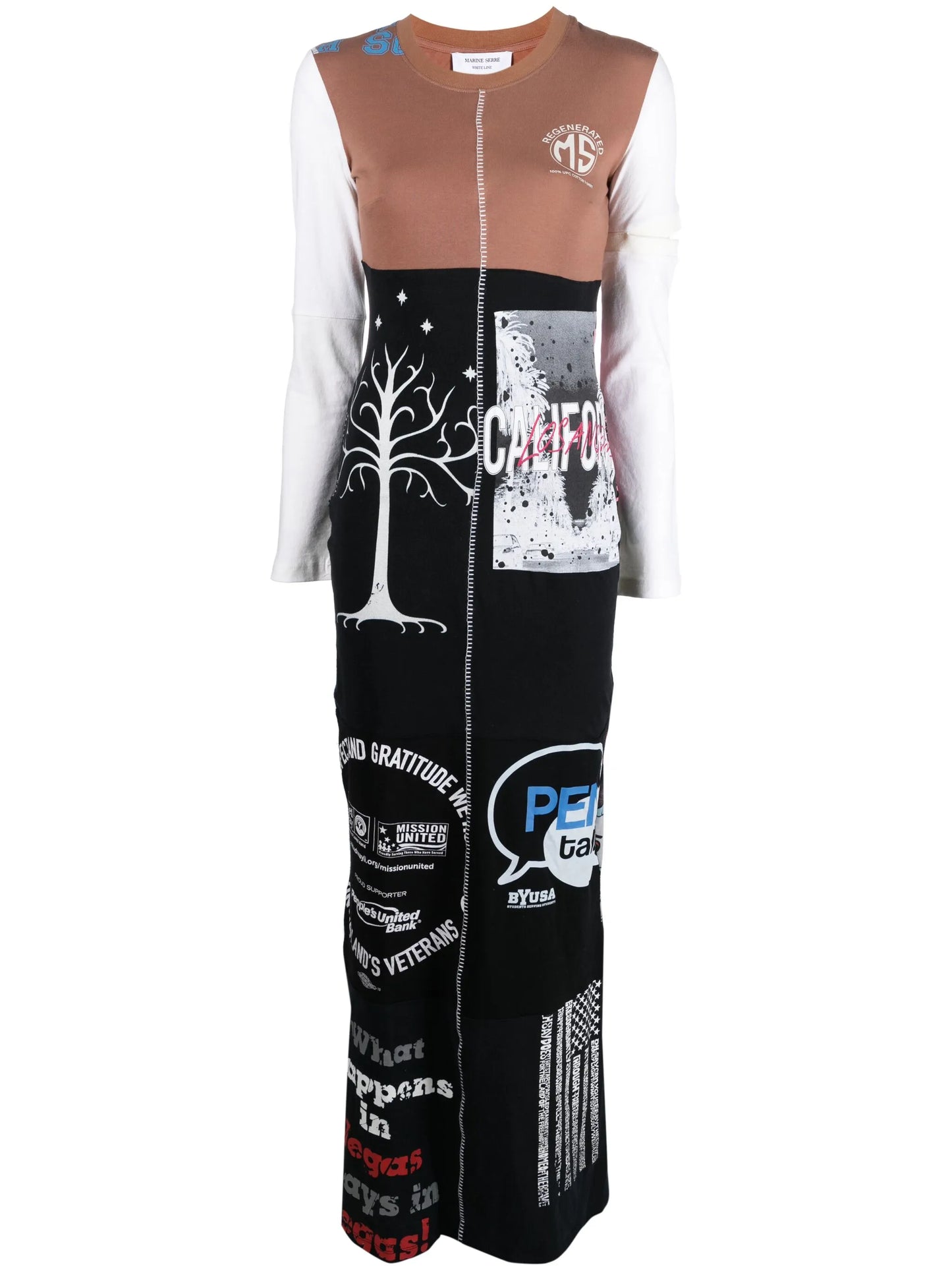 Regenerated T-Shirt patchwork maxi dress