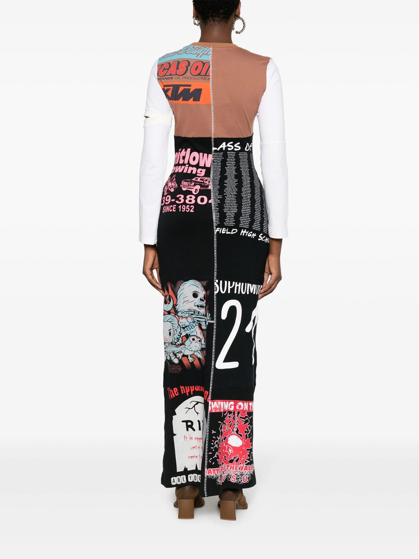 Regenerated T-Shirt patchwork maxi dress