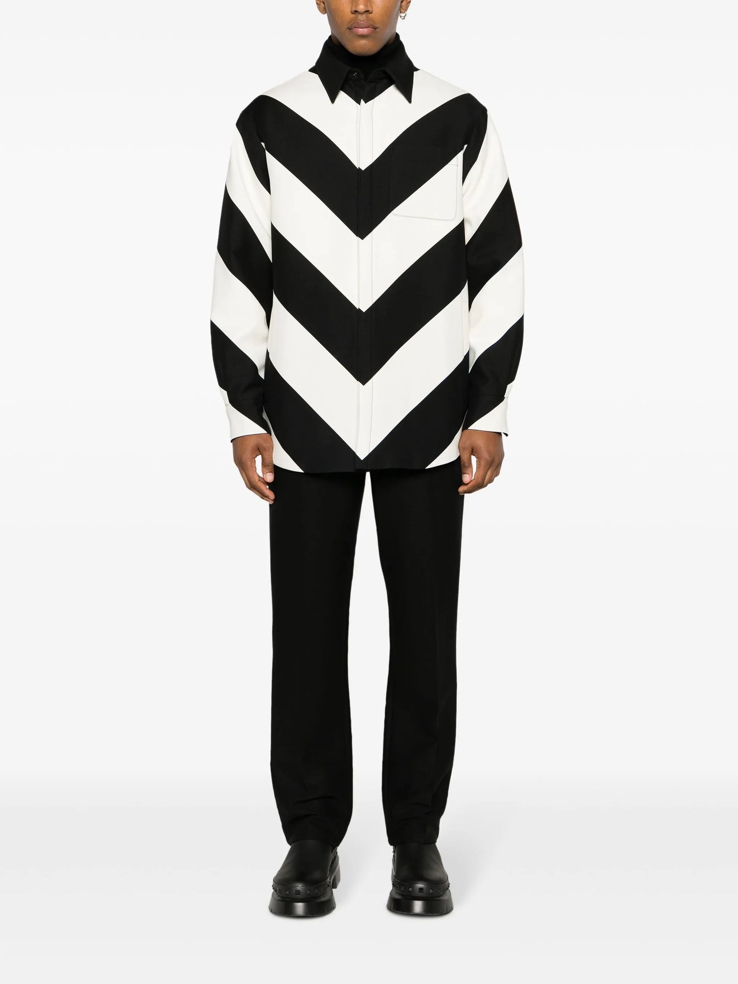 chevron-striped shirt