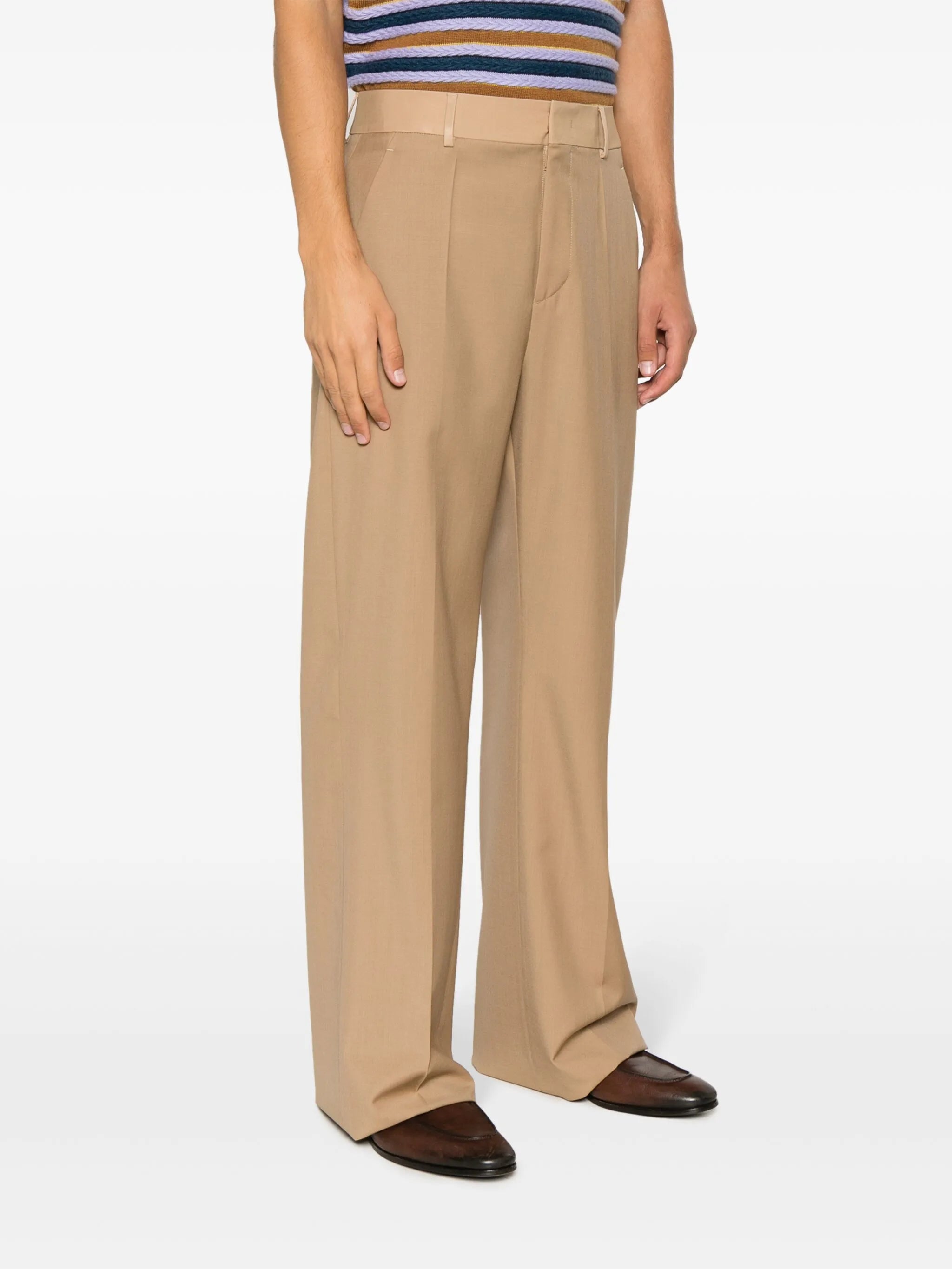 mid-rise wide-leg trousers