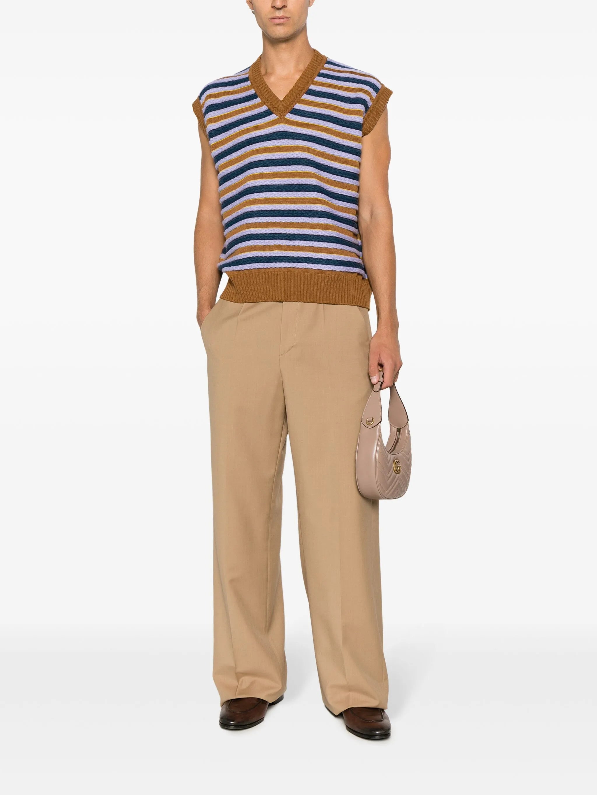 mid-rise wide-leg trousers