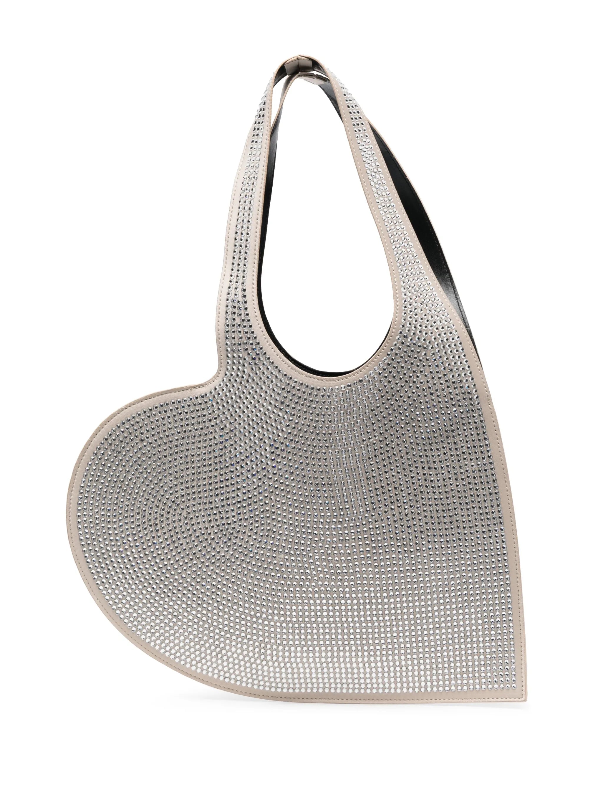 crystal-embellished heart-shape tote bag