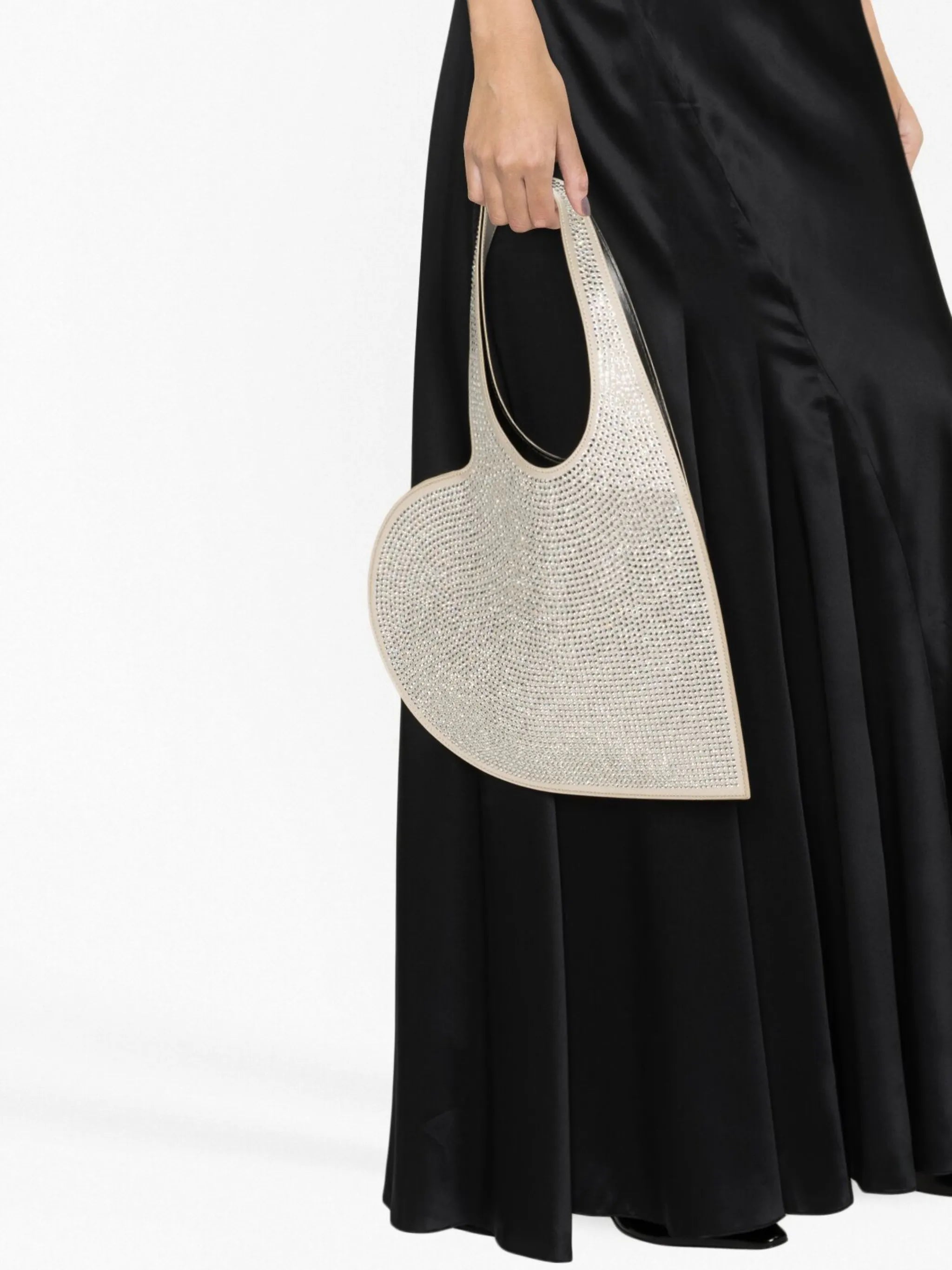 crystal-embellished heart-shape tote bag