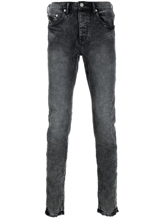 stonewashed mid-rise jeans