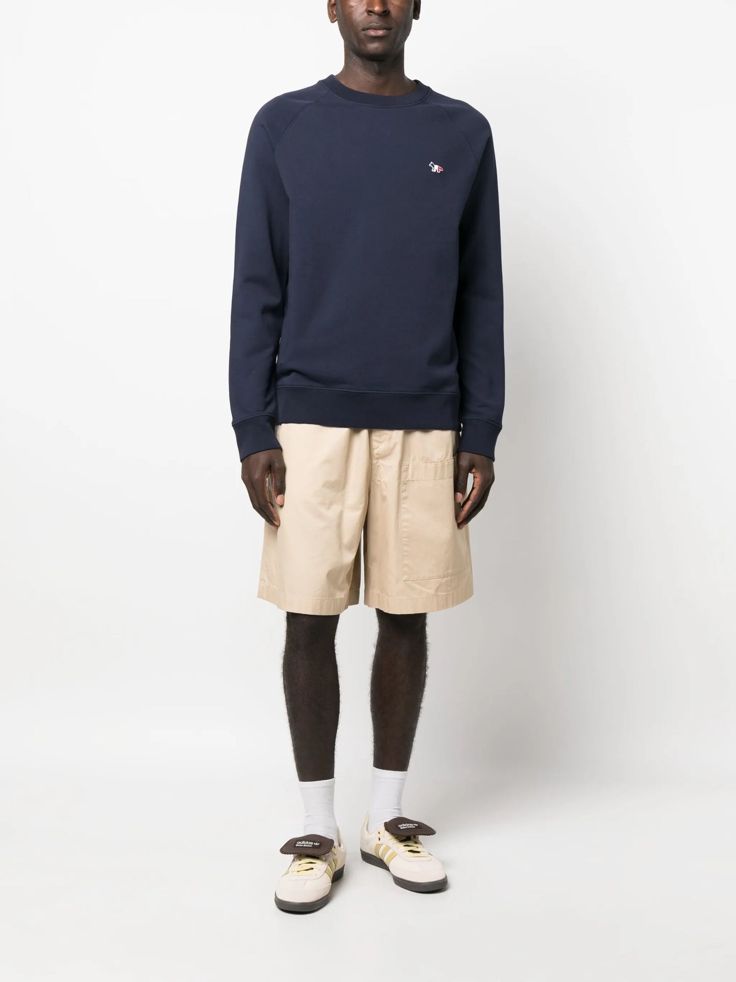 logo-patch crew-neck sweatshirt