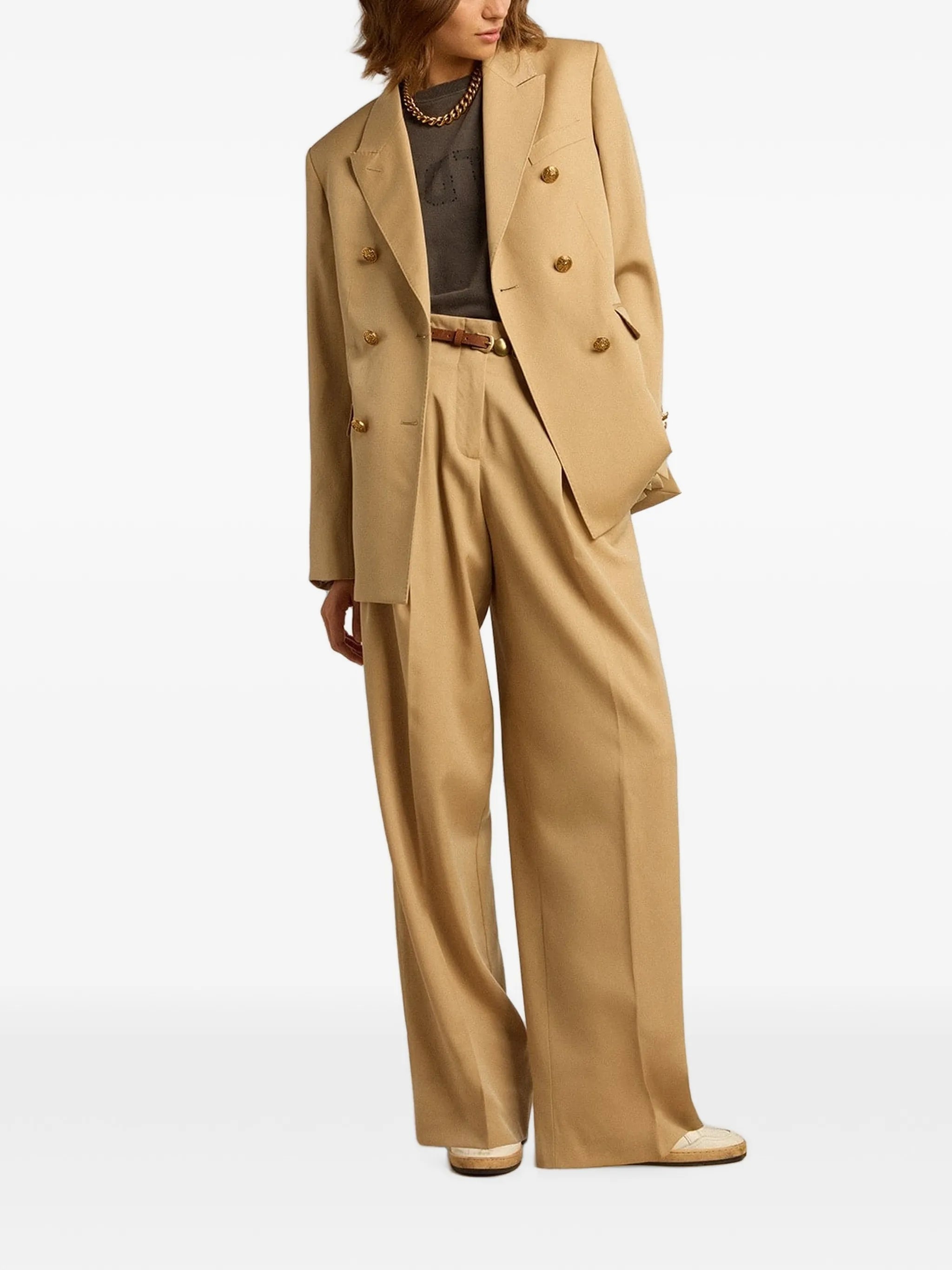 double-breasted virgin wool blazer