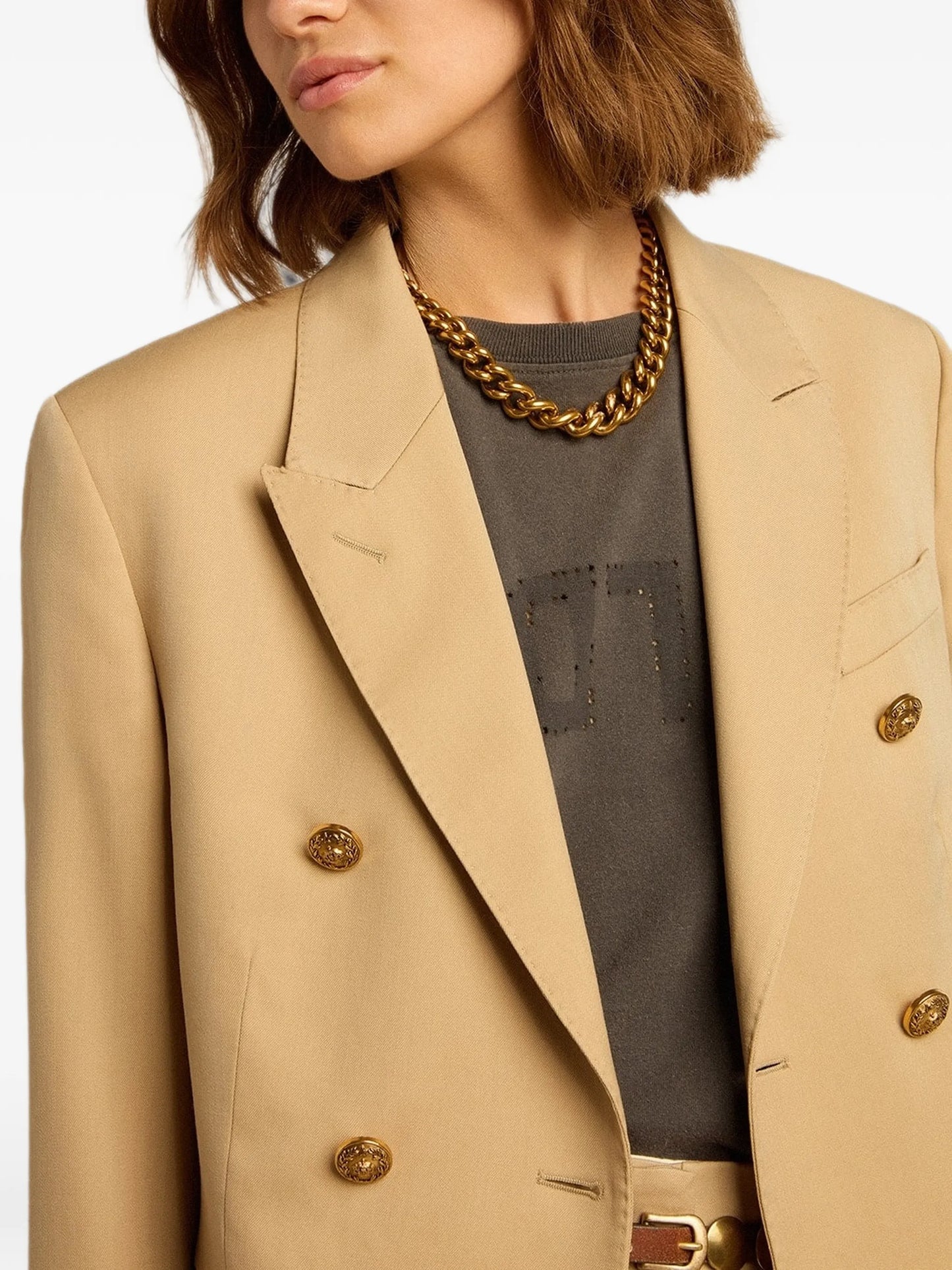 double-breasted virgin wool blazer