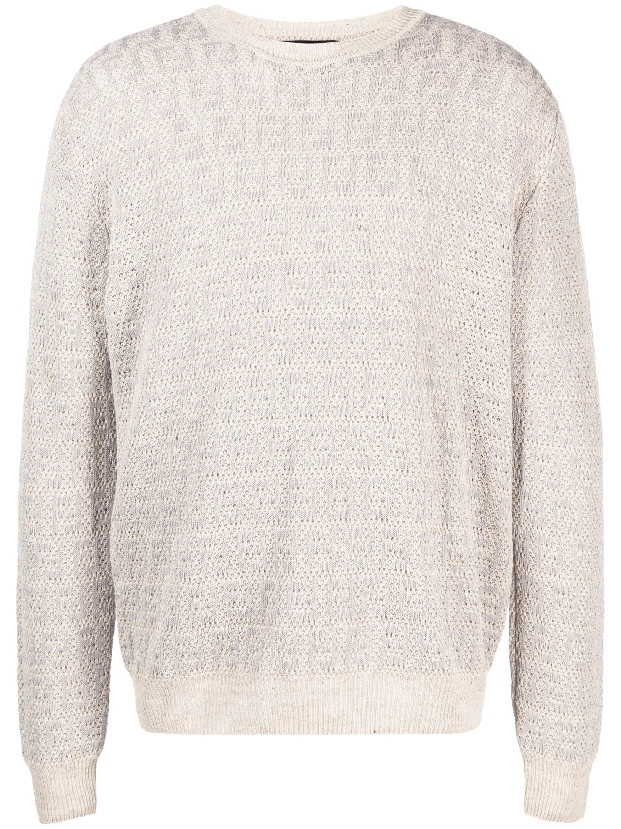 FF-motif cotton-linen blend sweater