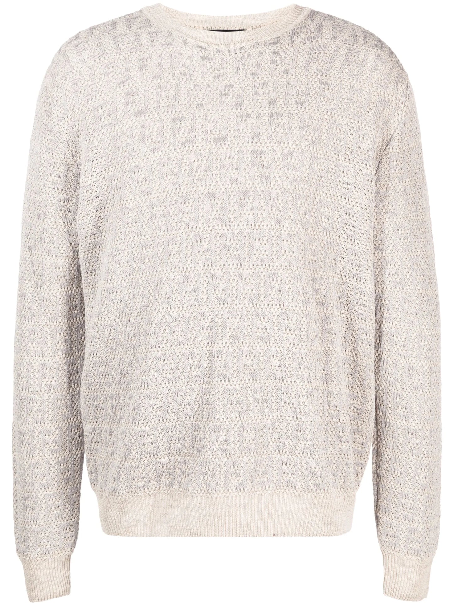 FF-motif cotton-linen blend sweater