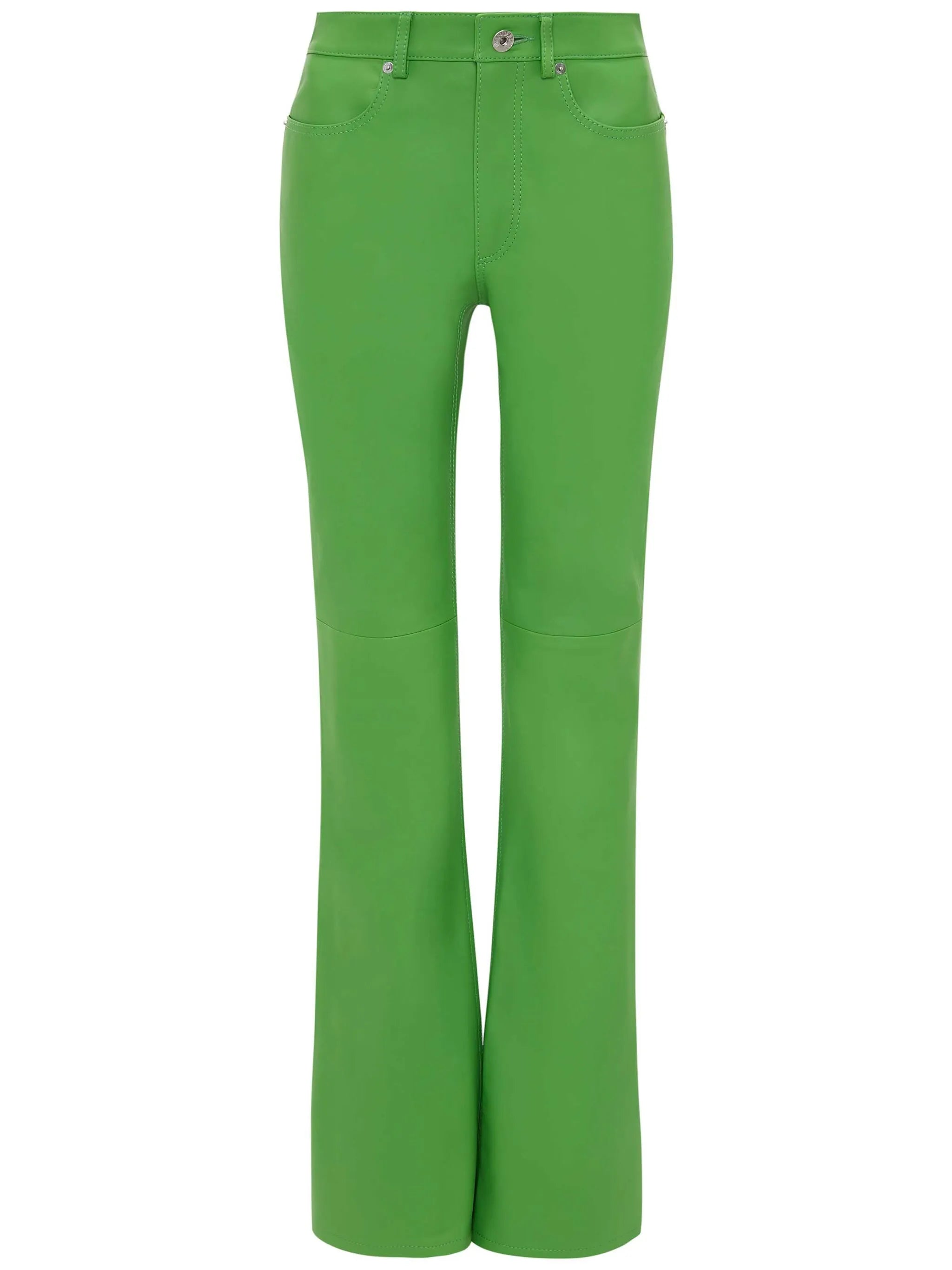 leather bootcut-leg trousers
