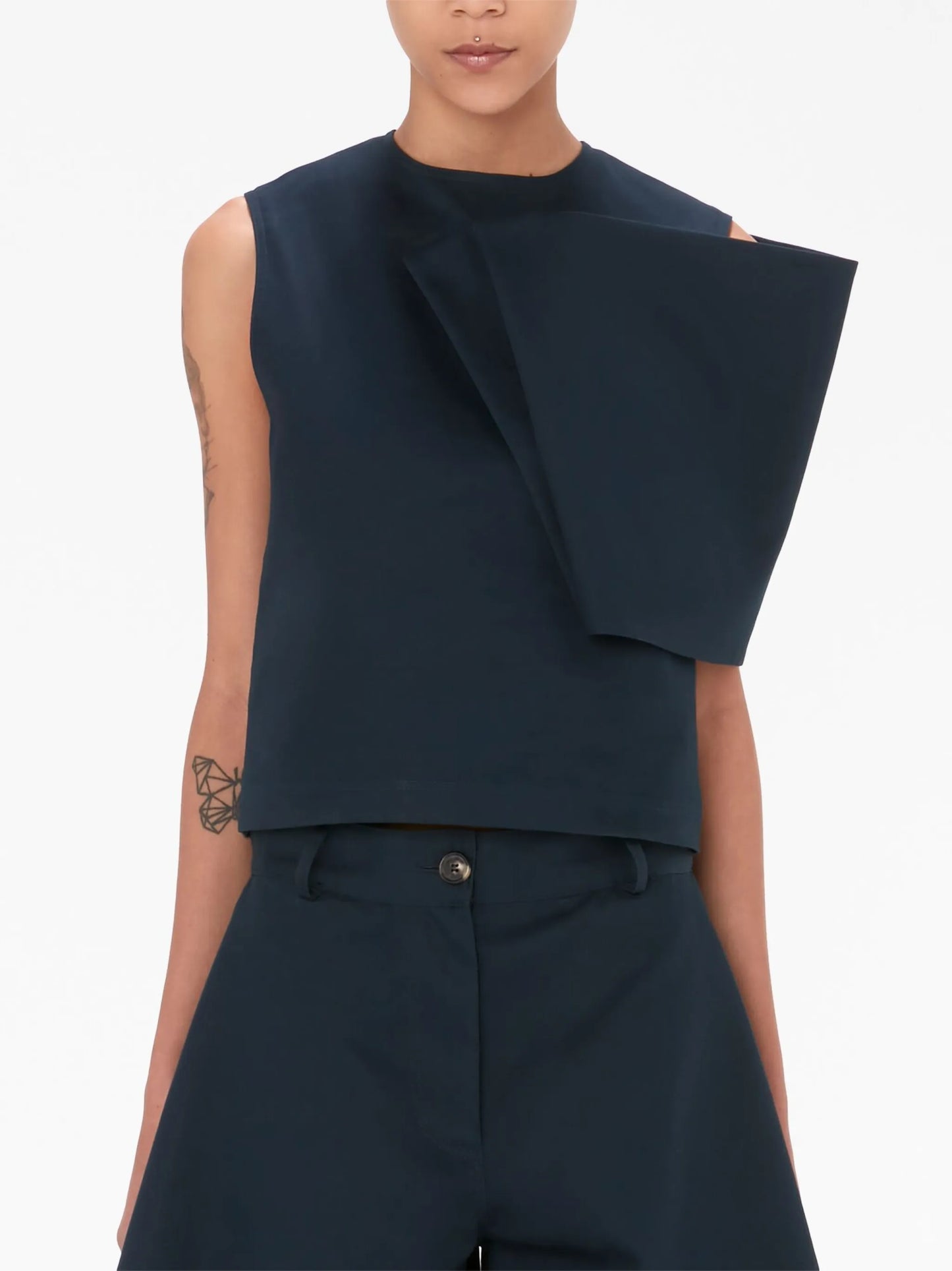 asymmetric sleeveless top