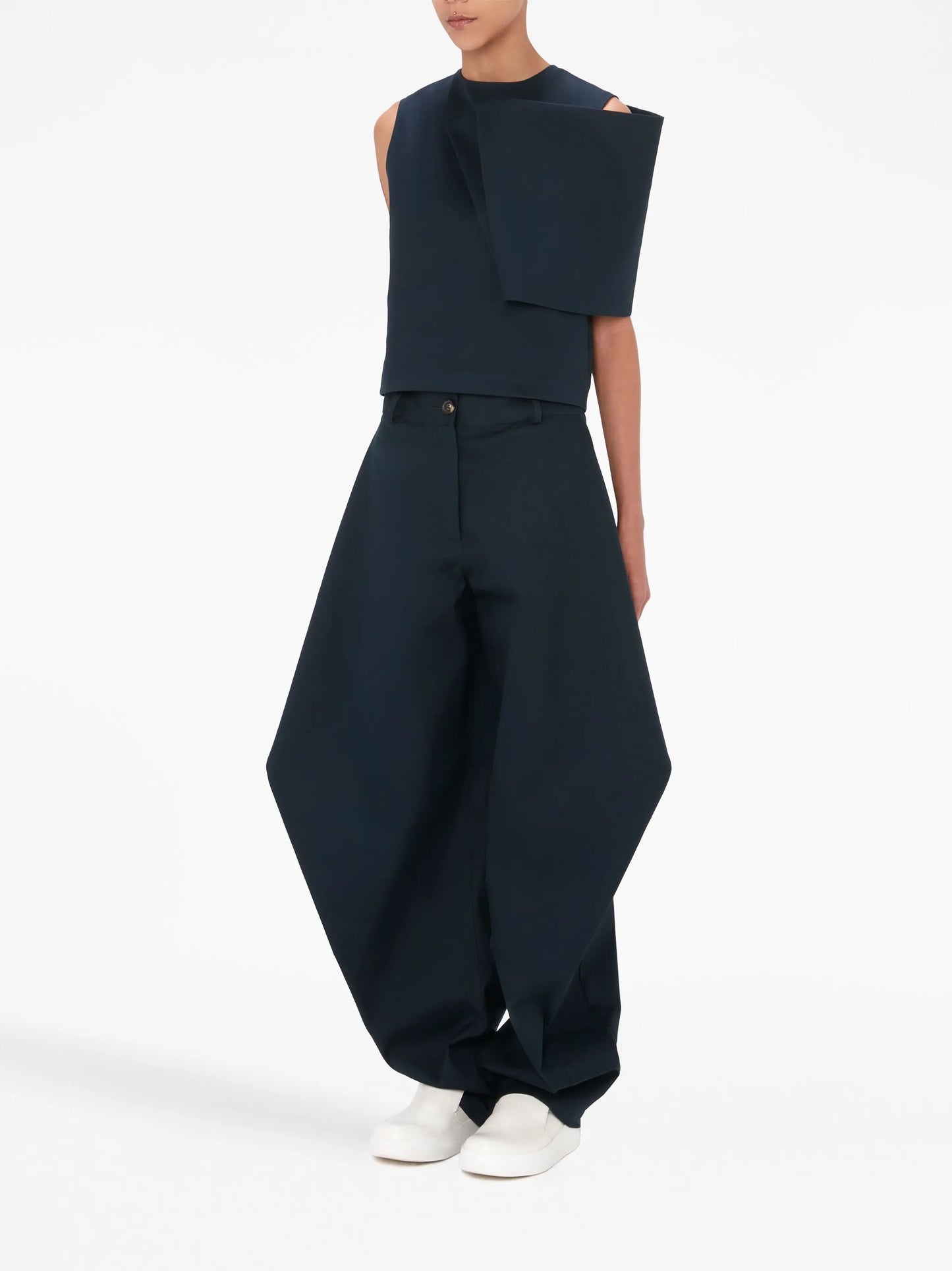 asymmetric sleeveless top