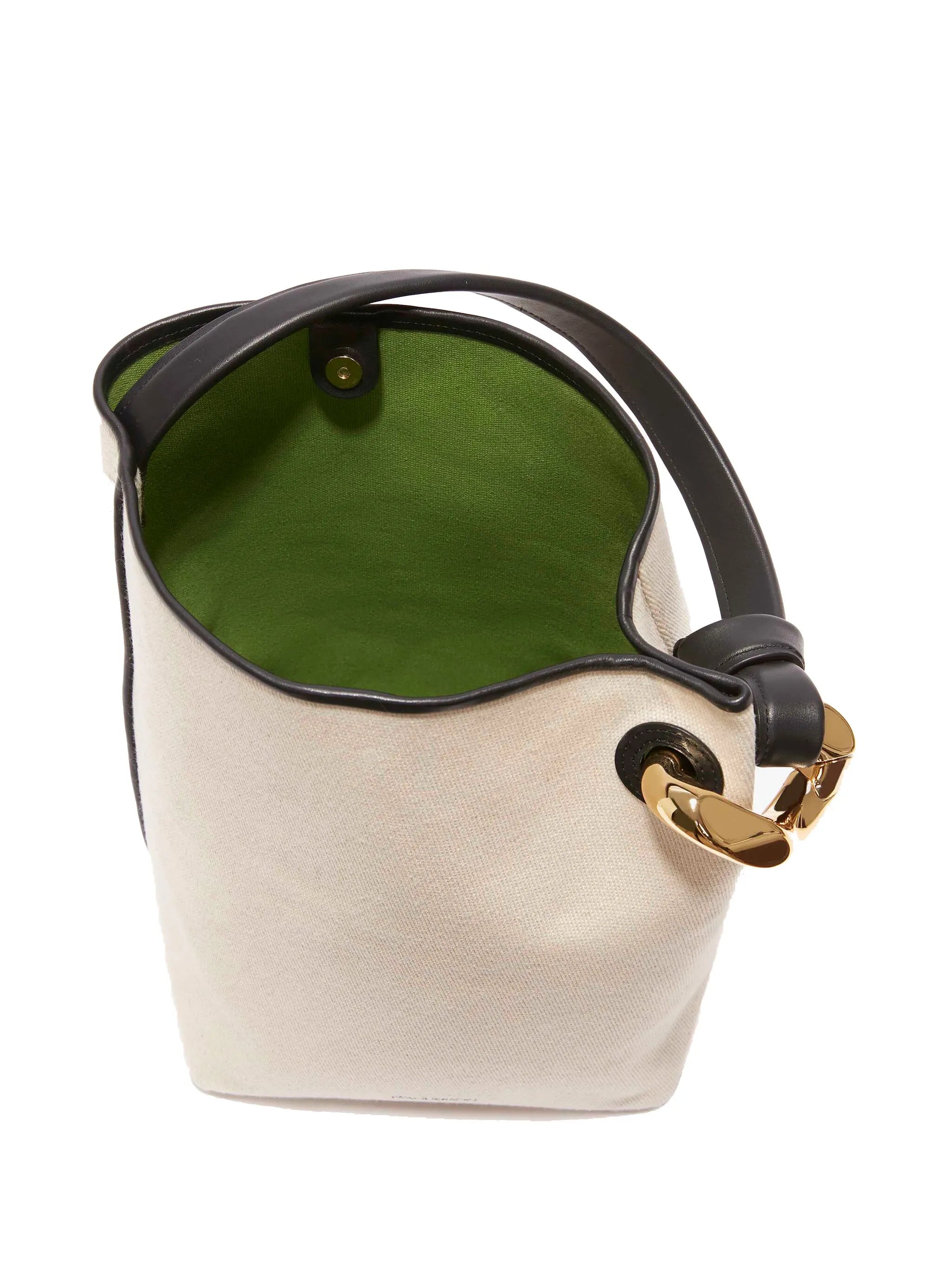 canvas leather-trim bucket bag