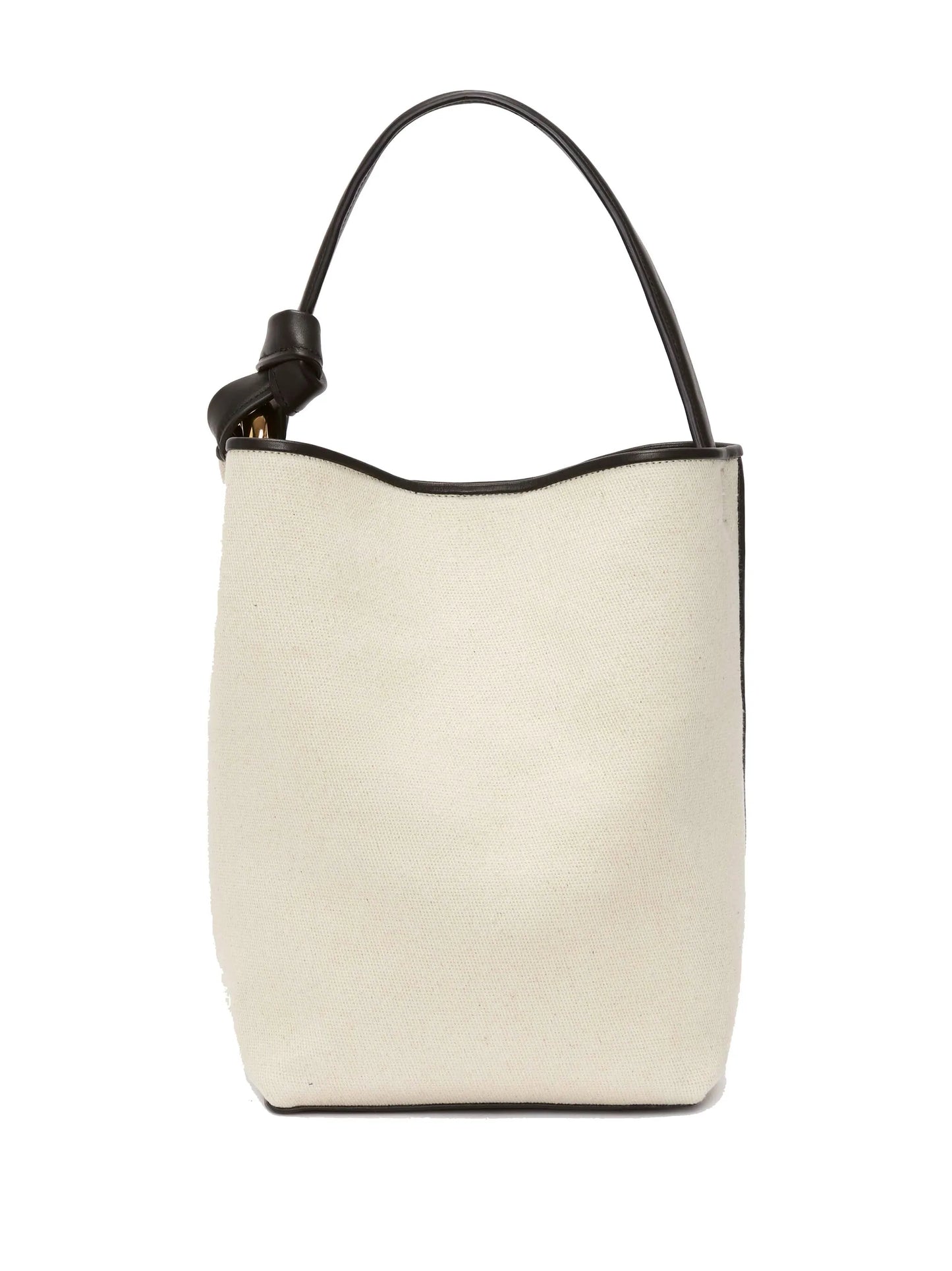canvas leather-trim bucket bag