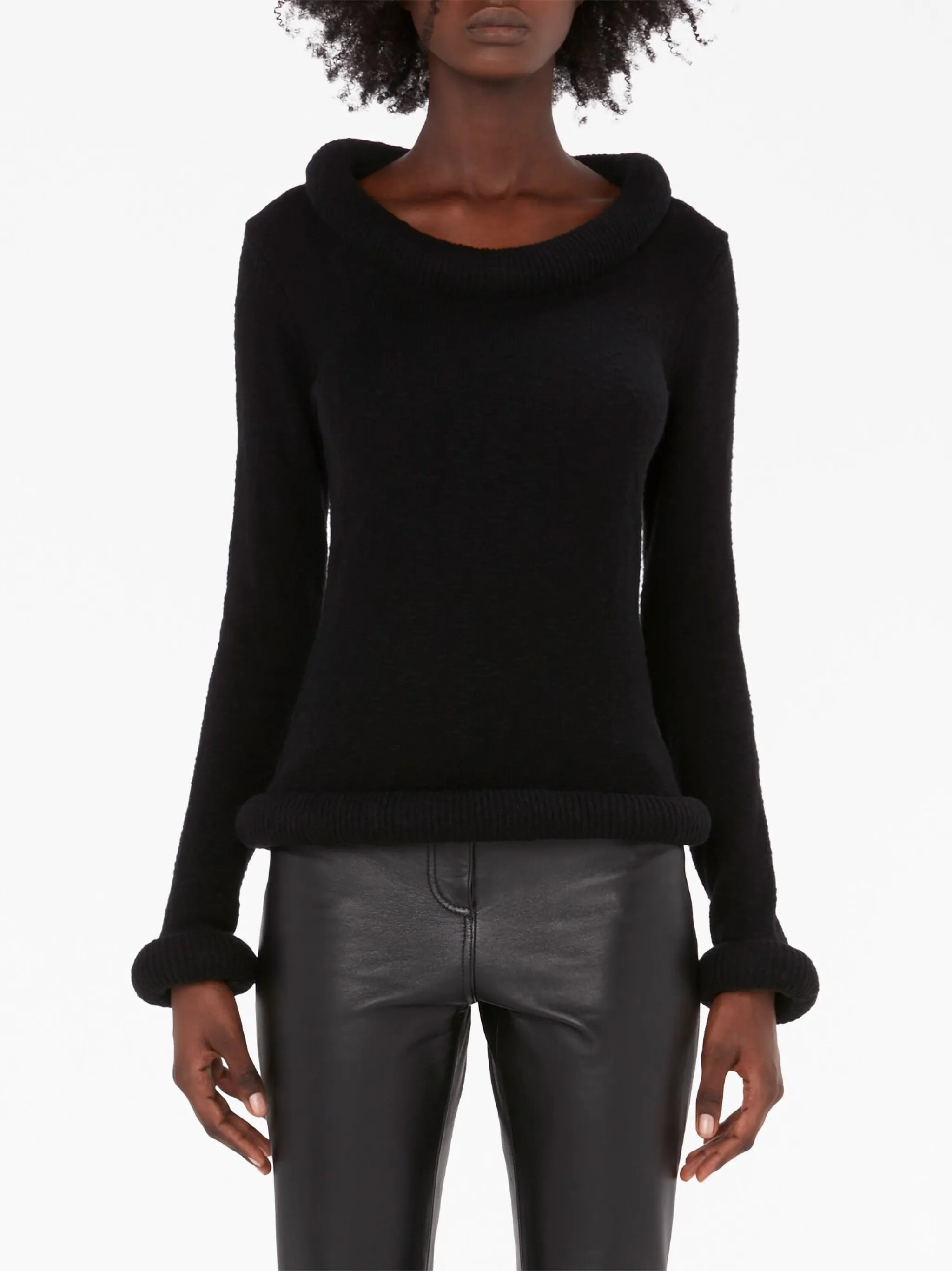 bumper-trim cotton jumper