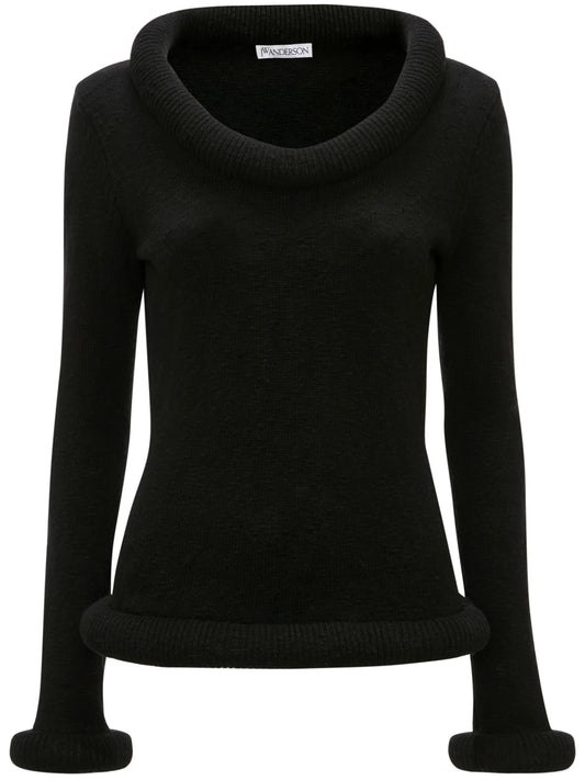 bumper-trim cotton jumper