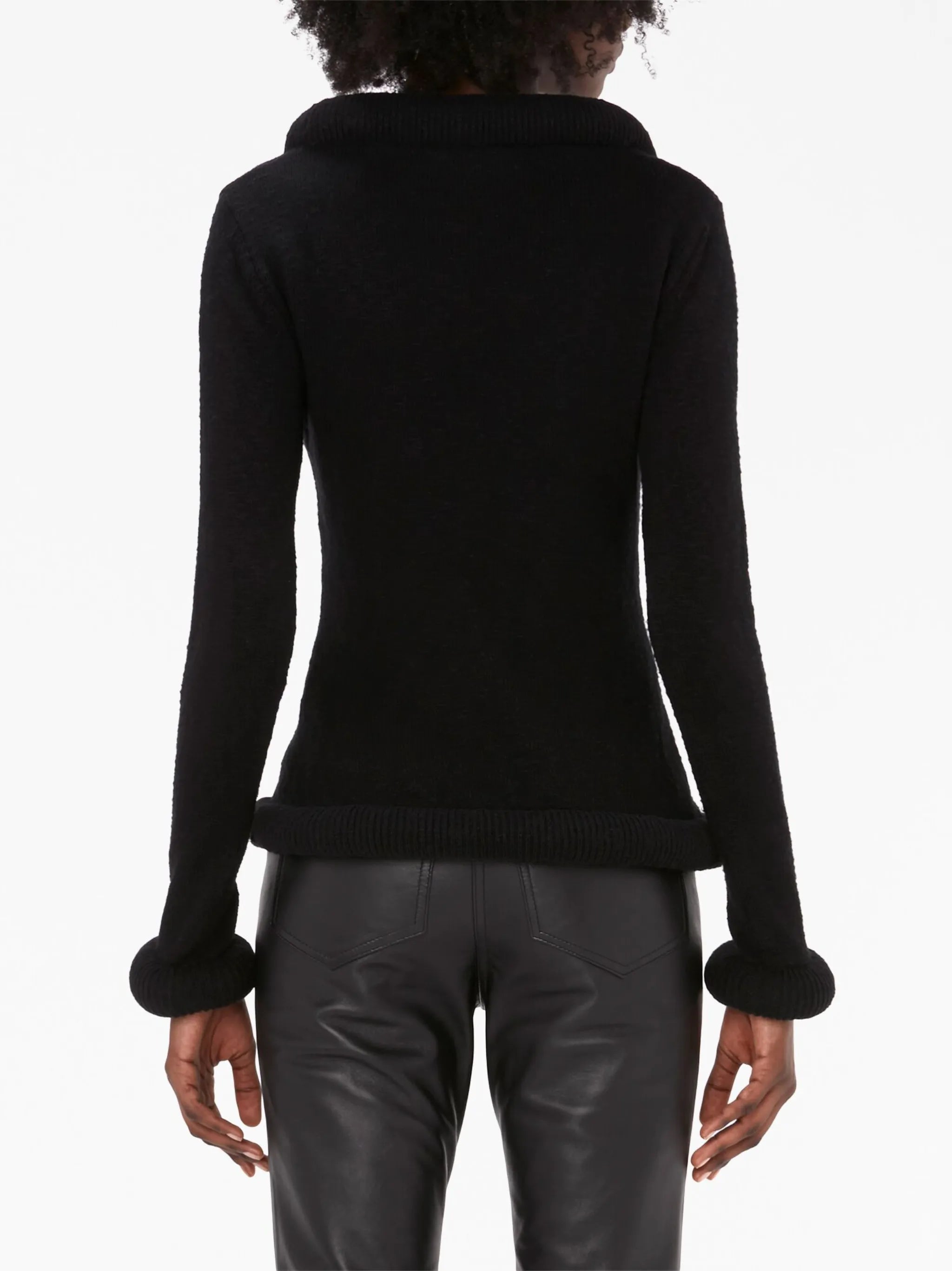 bumper-trim cotton jumper