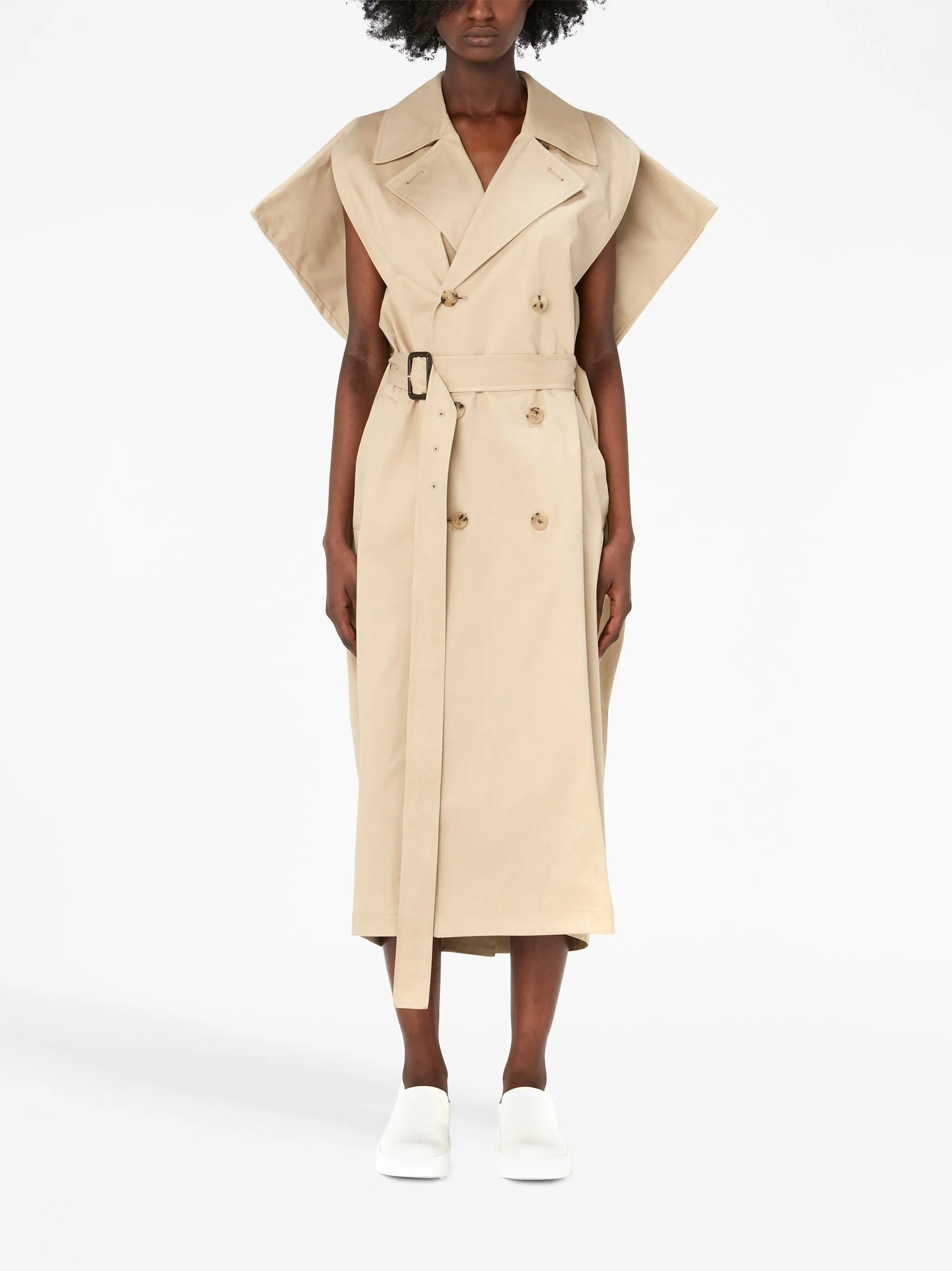 sleeveless kite trench coat