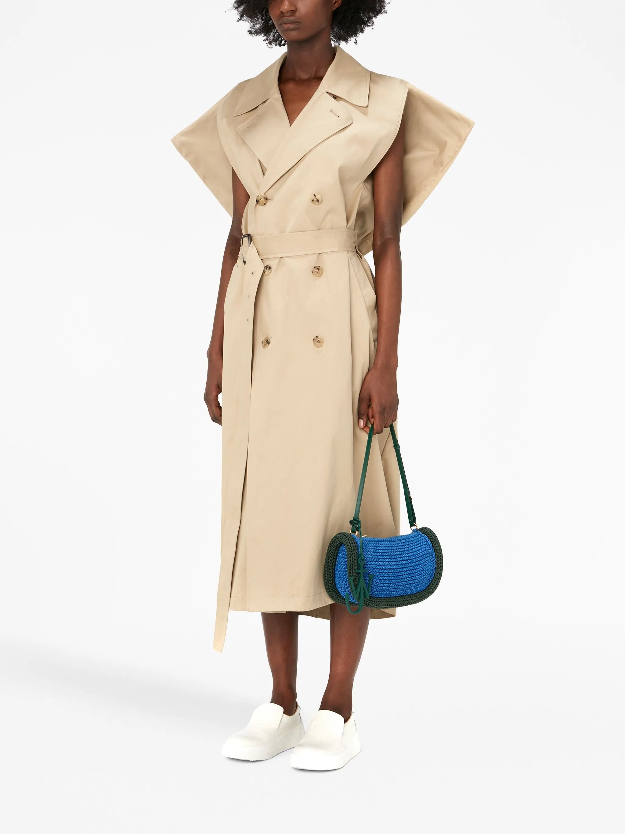 sleeveless kite trench coat