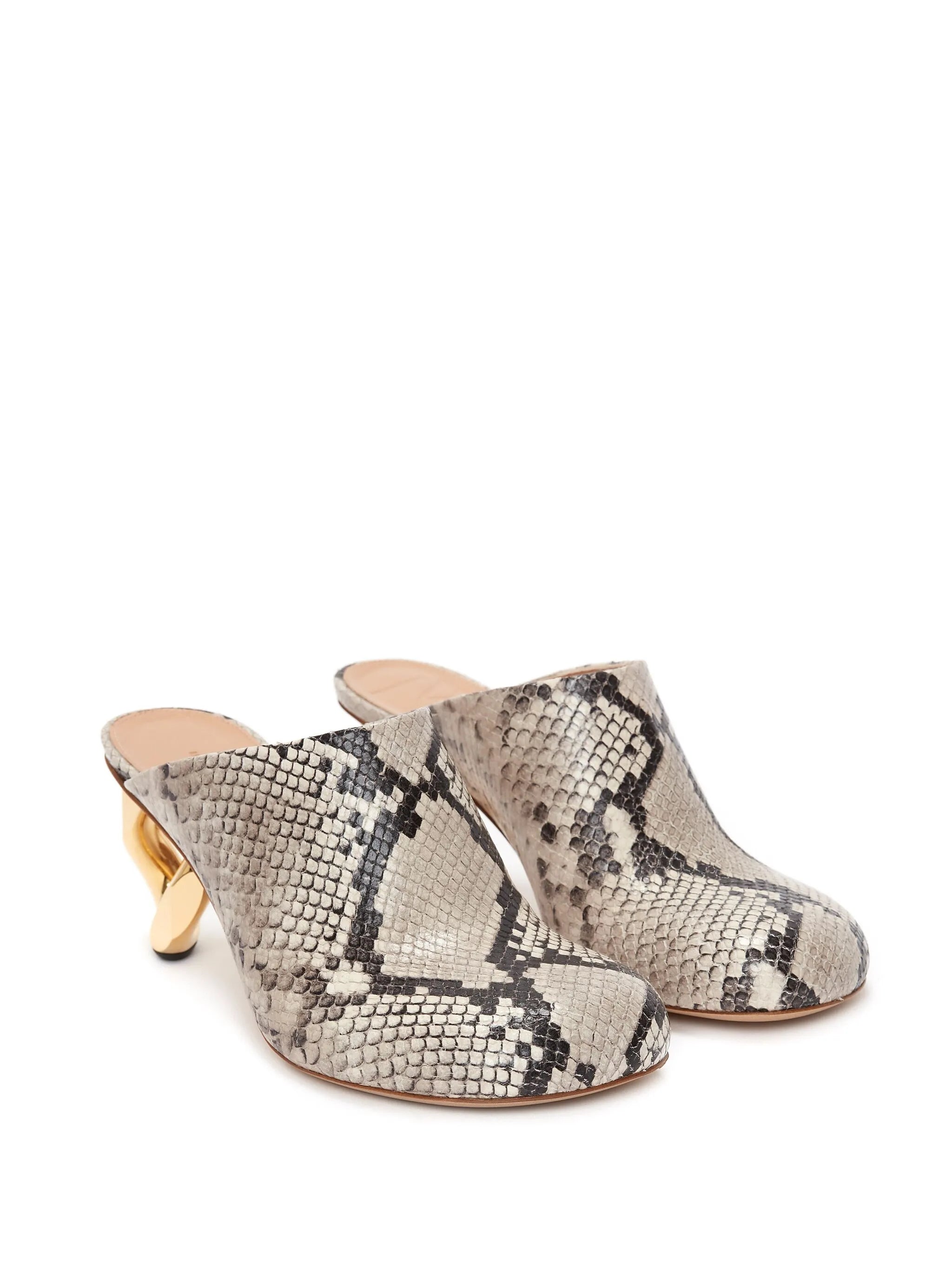 Chain Heel 80mm mules
