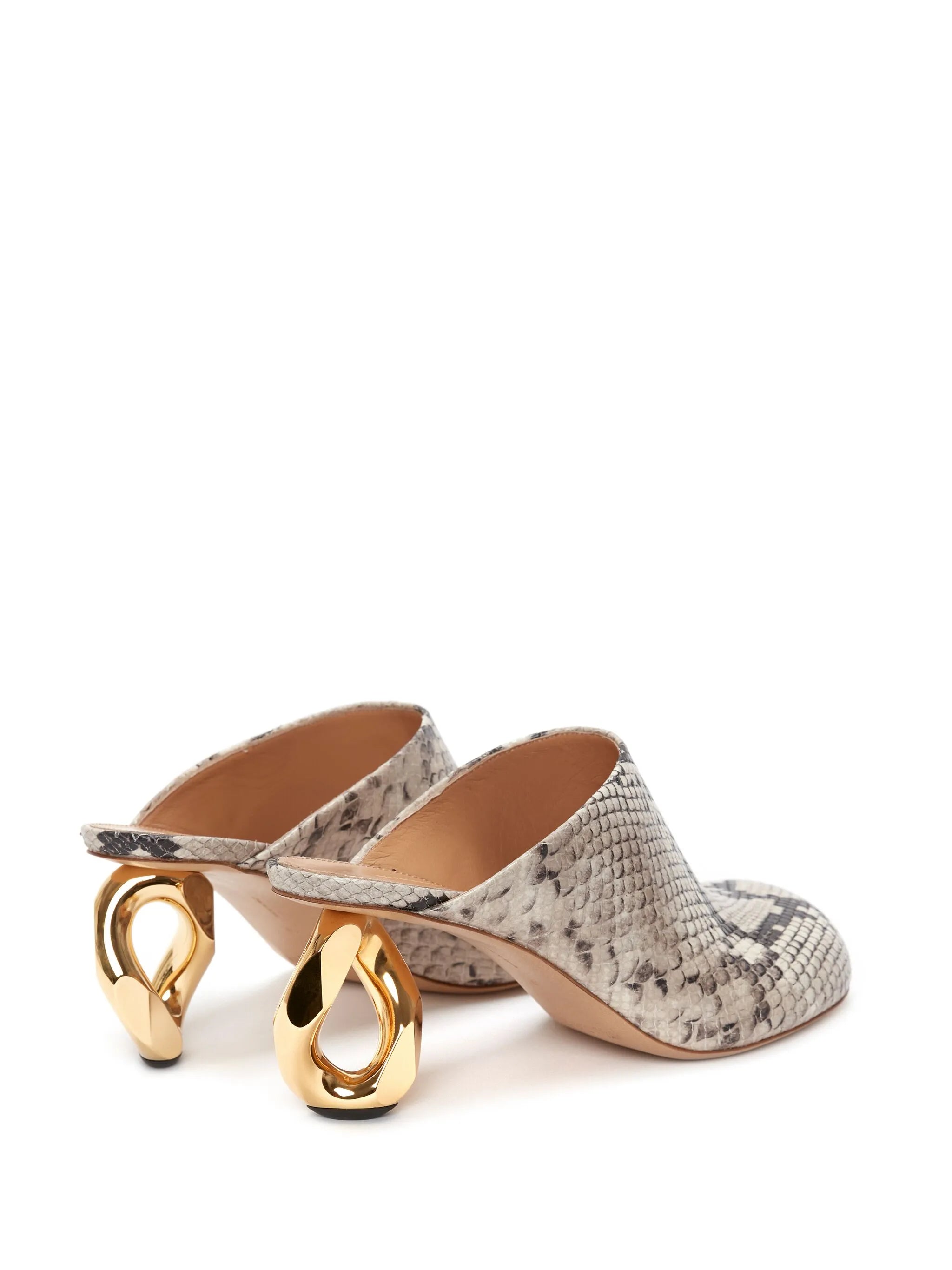 Chain Heel 80mm mules