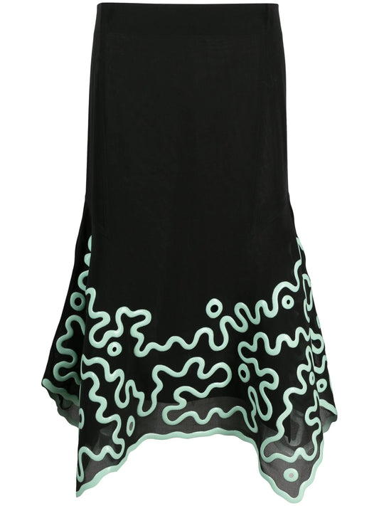 3D-printed cotton midi skirt