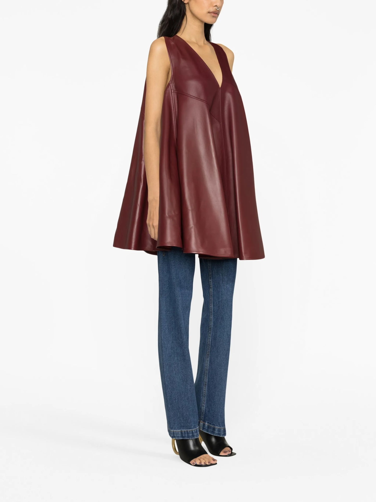 leather sleeveless top