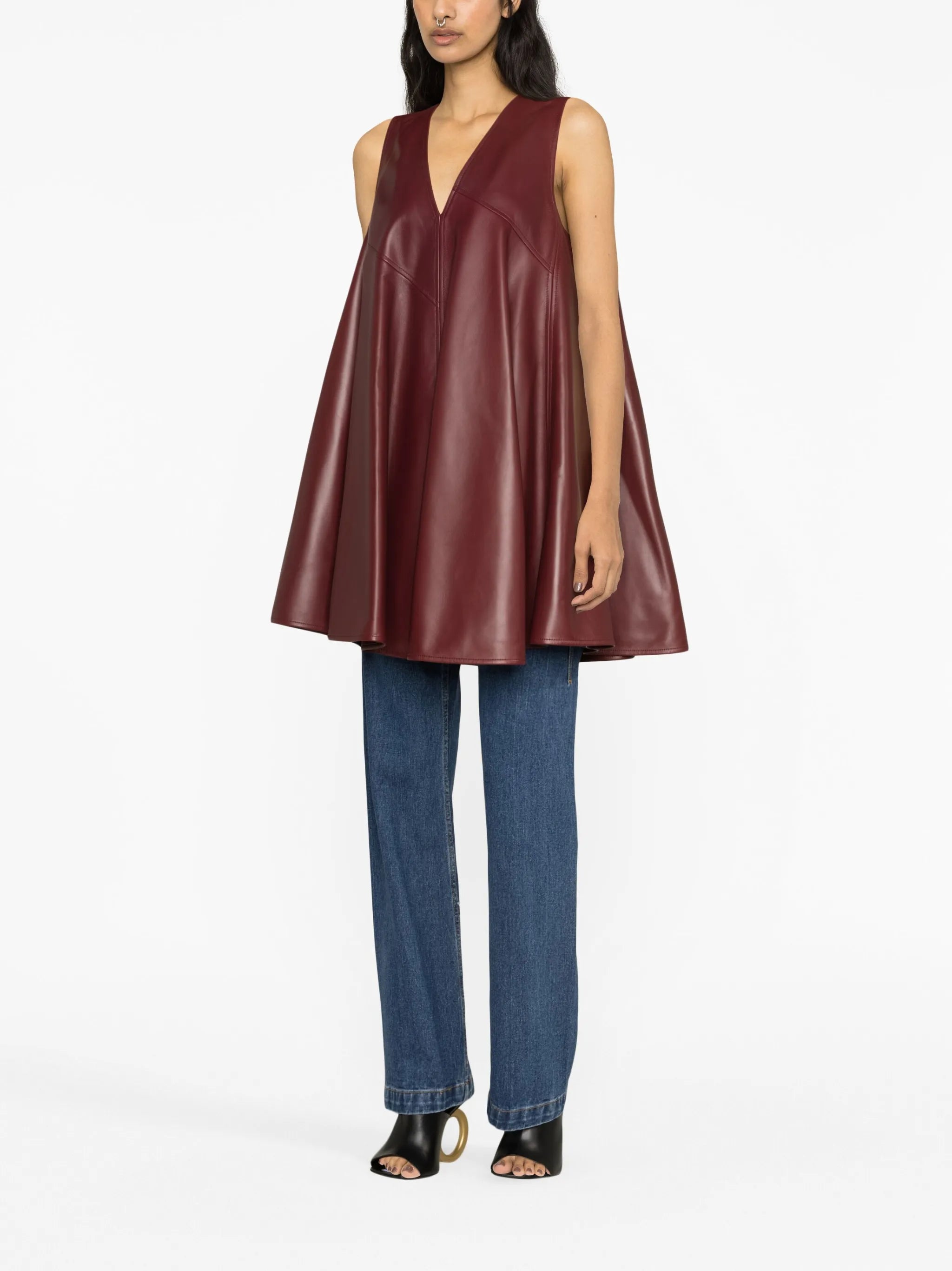 leather sleeveless top