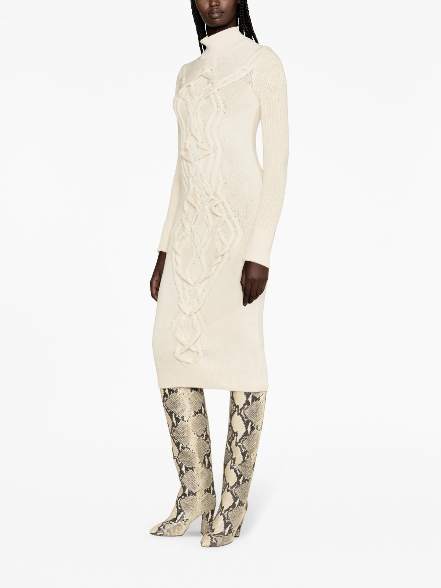 Adrienne cable-knit midi dress