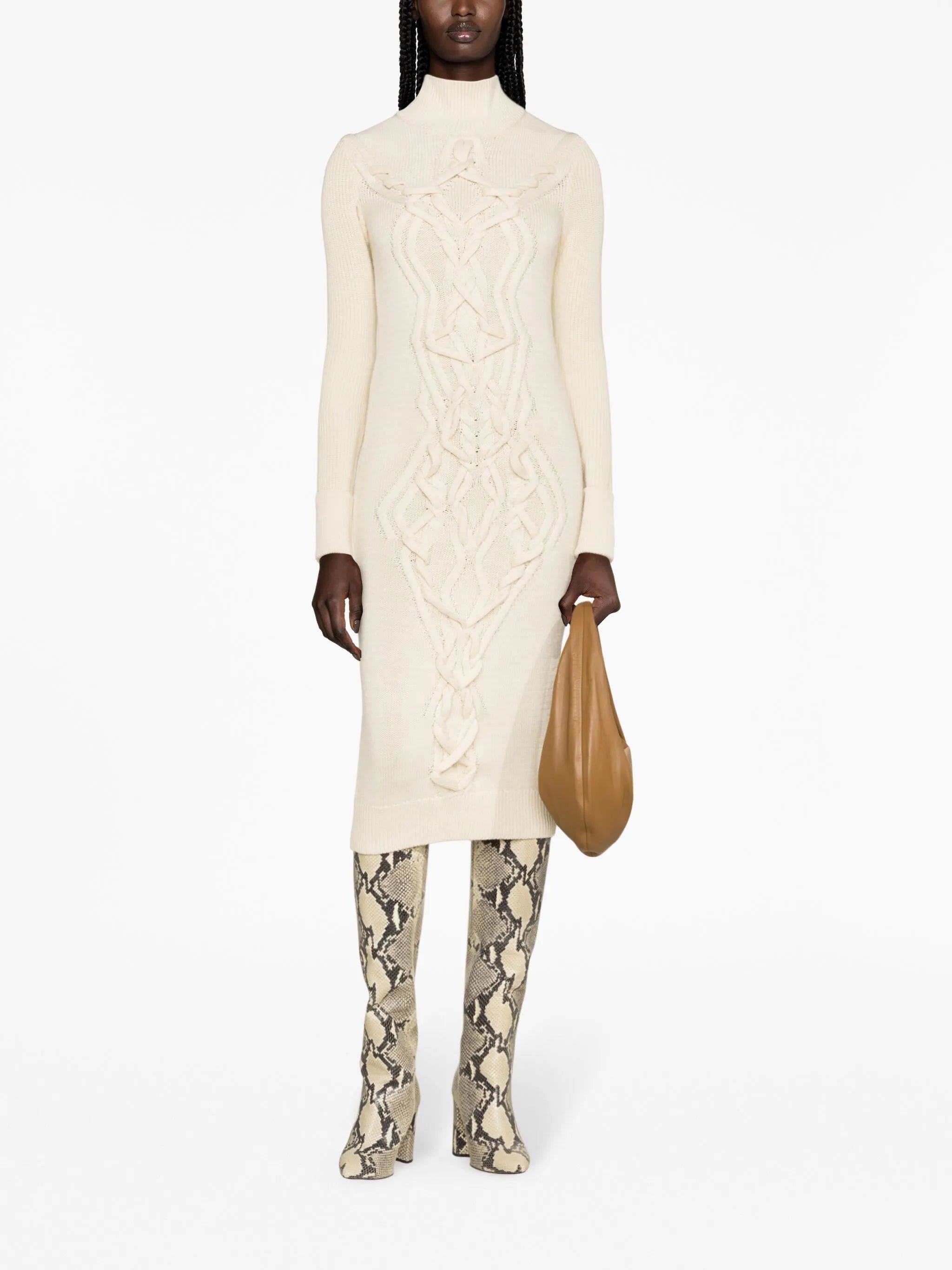 Adrienne cable-knit midi dress