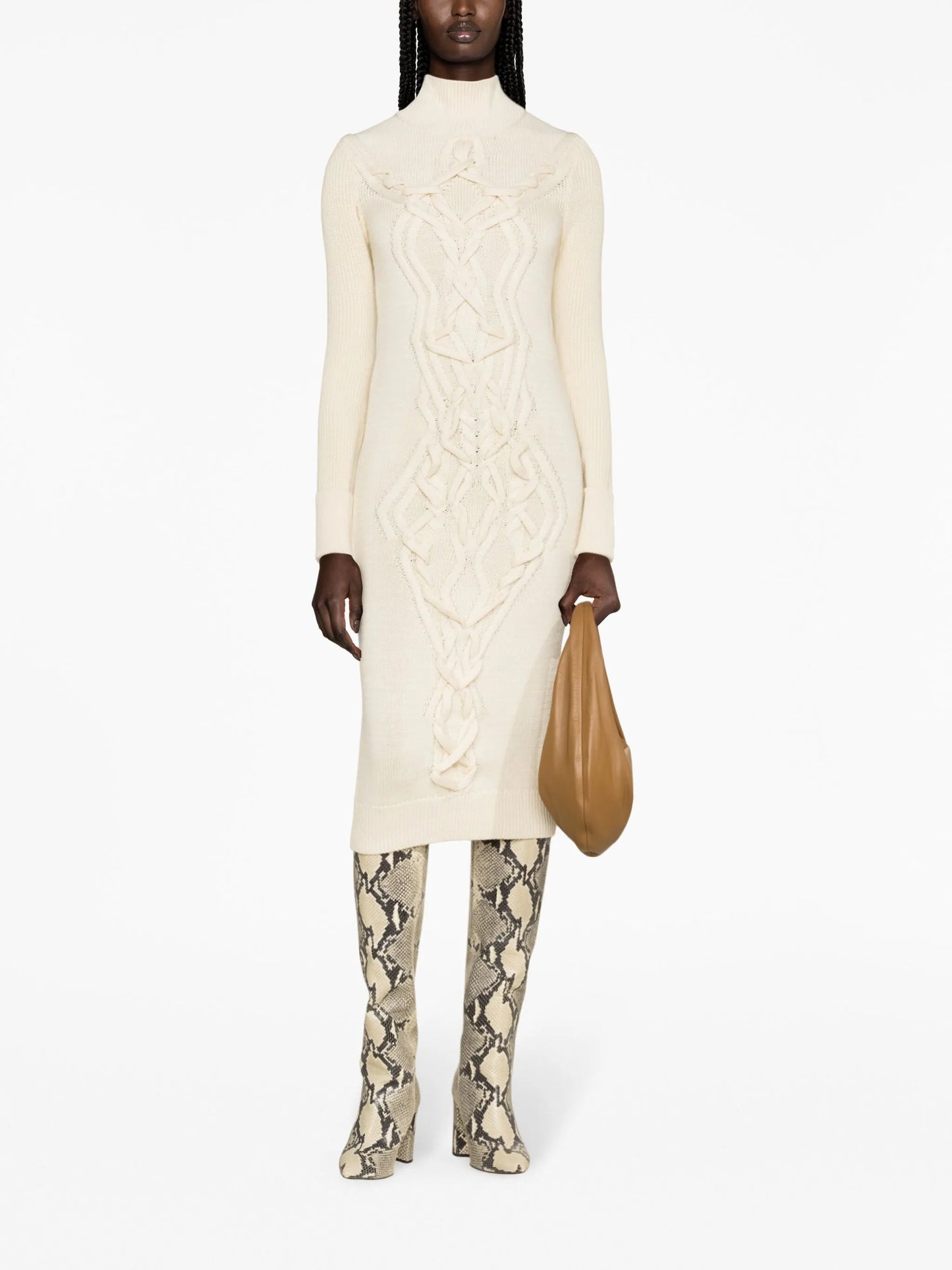 Adrienne cable-knit midi dress