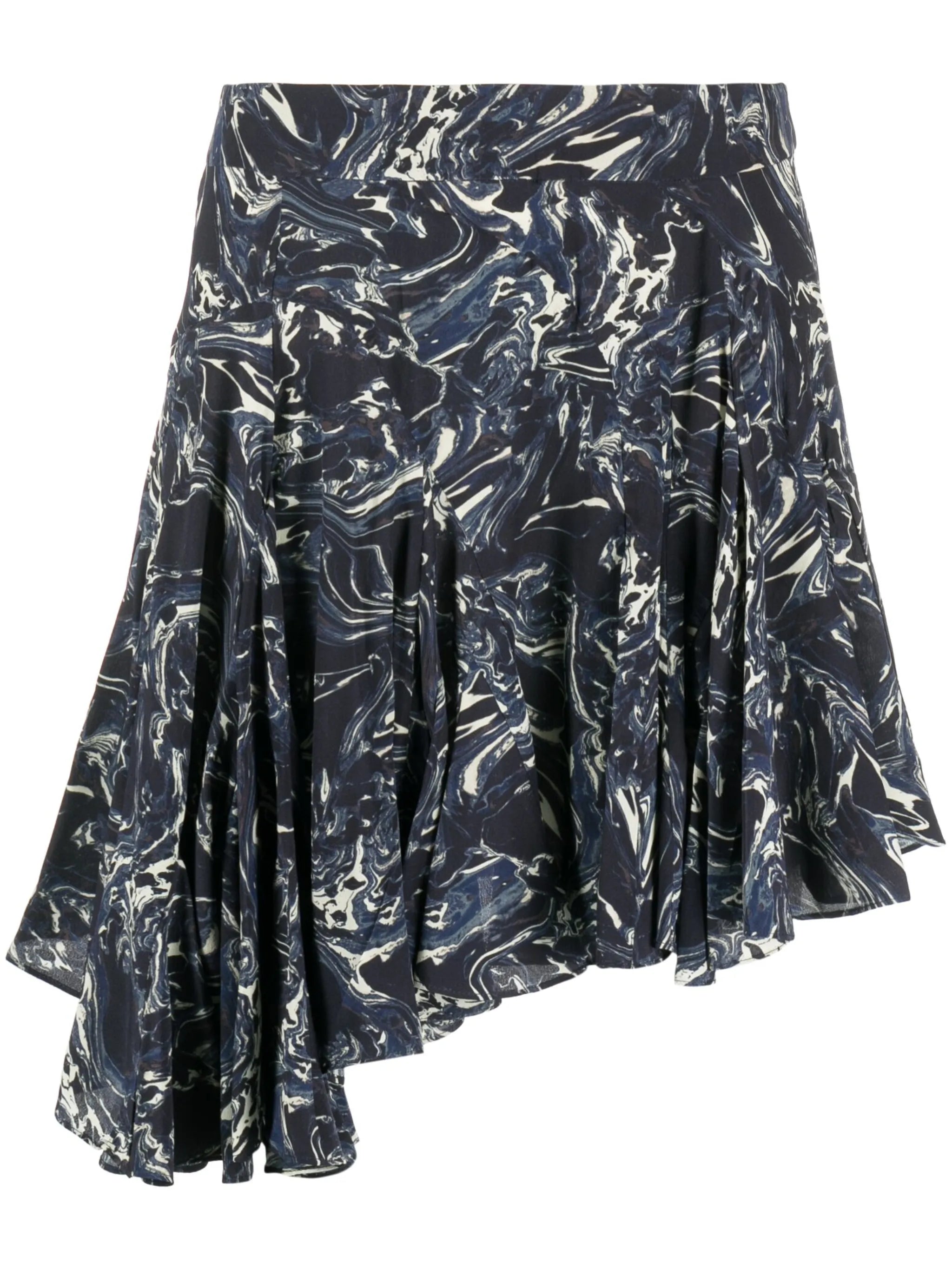 Teyana marble-print silk skirt