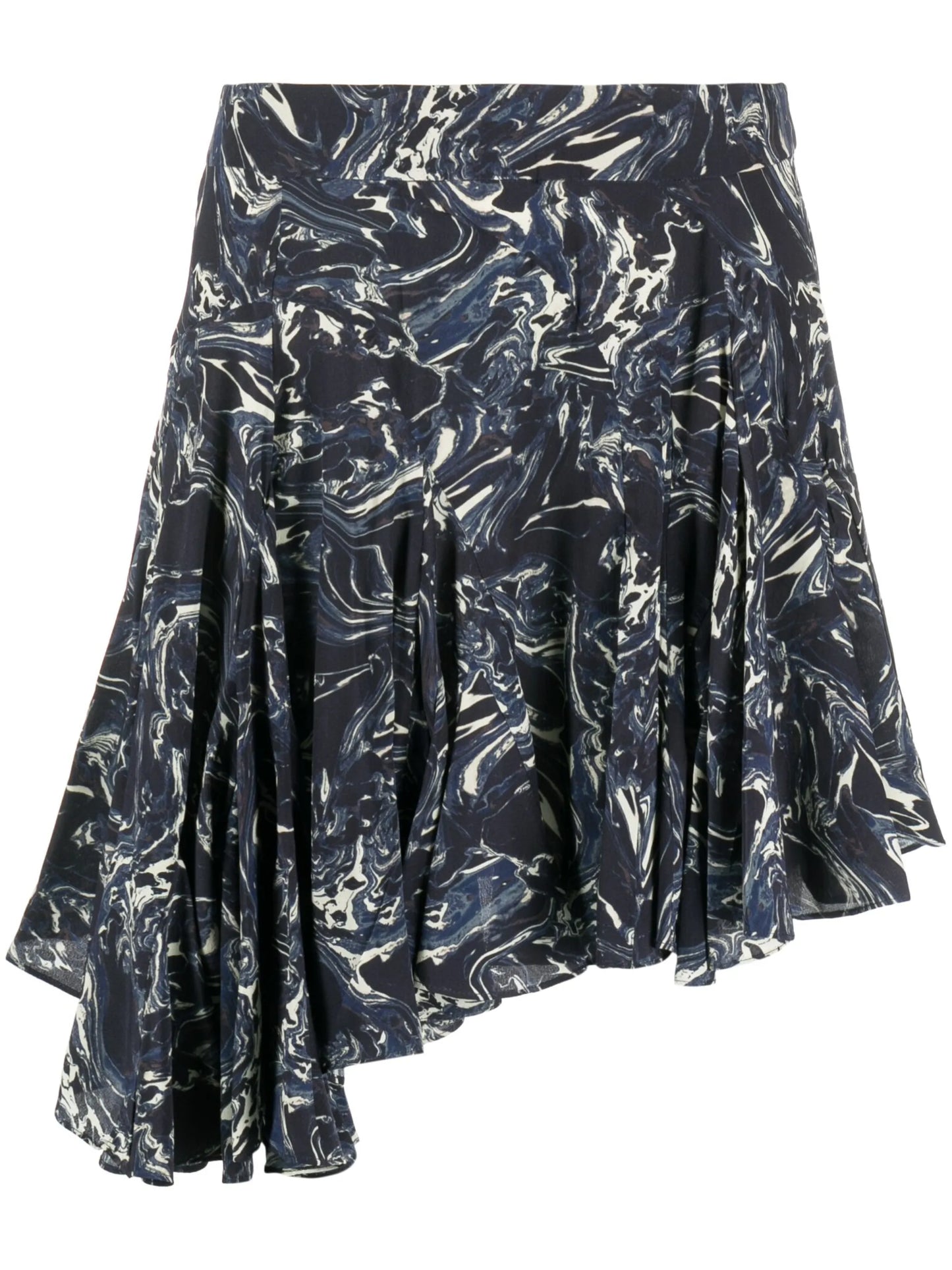 Teyana marble-print silk skirt